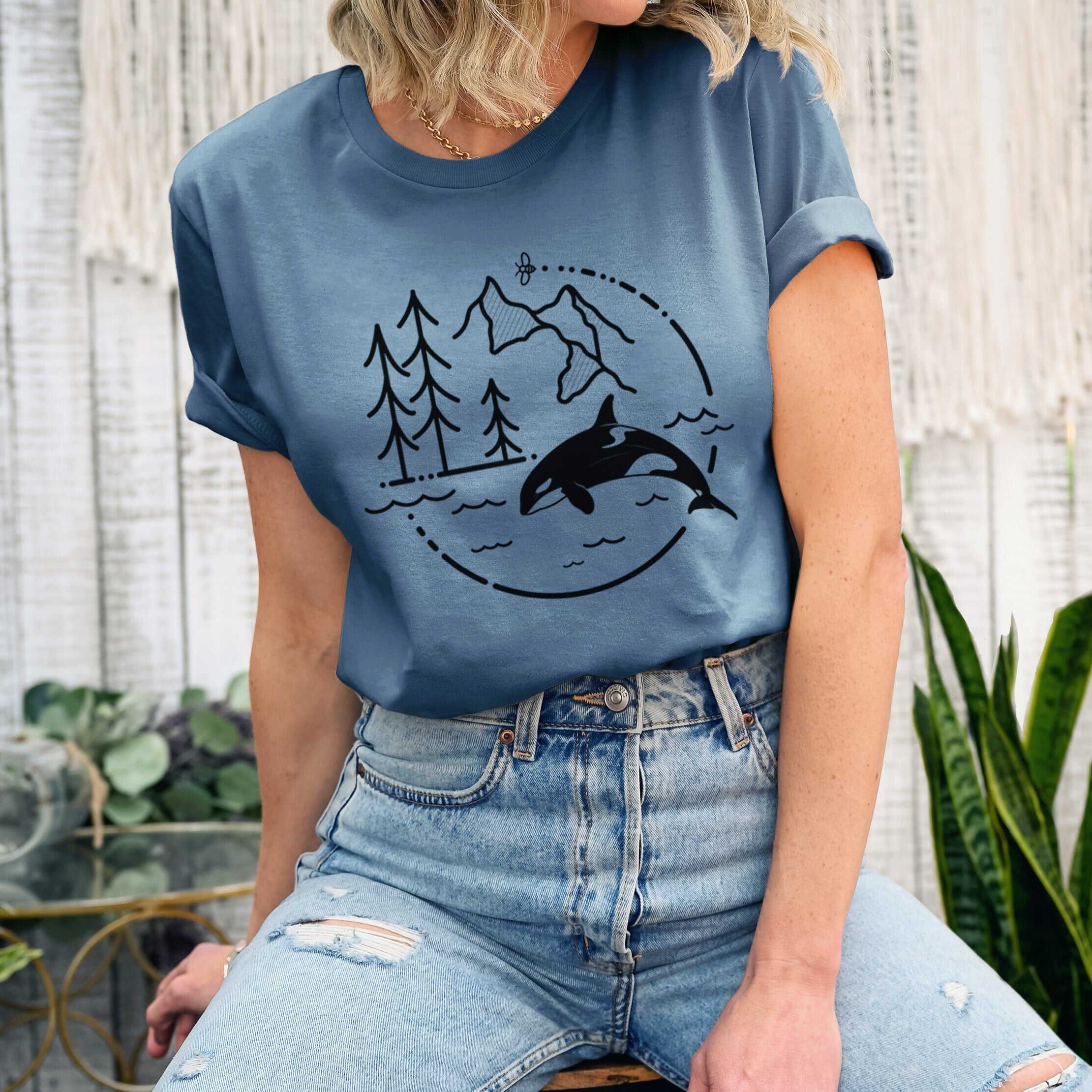 It's All Connected - Orca - Lightweight 100% Cotton Unisex Crewneck