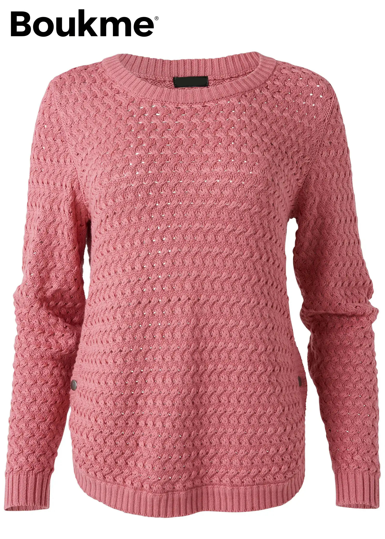 Button Detail Sweater - Pink