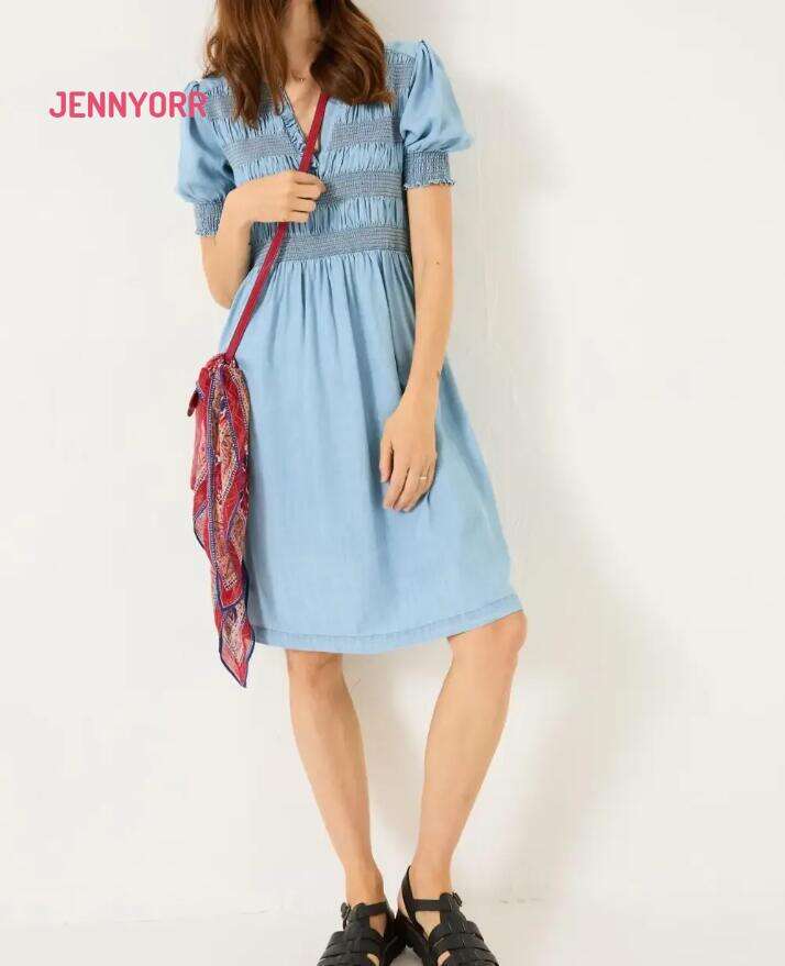 Casual Light Blue Denim Dress
