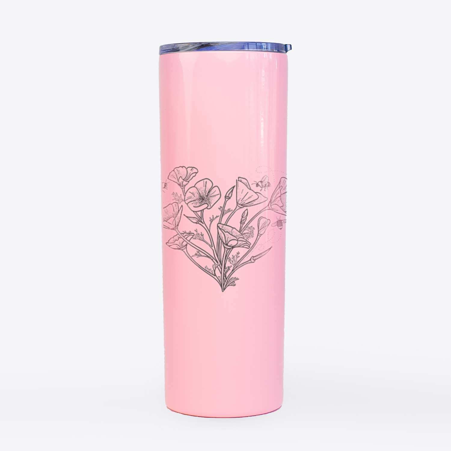 California Poppy Heart - 20oz Skinny Tumbler