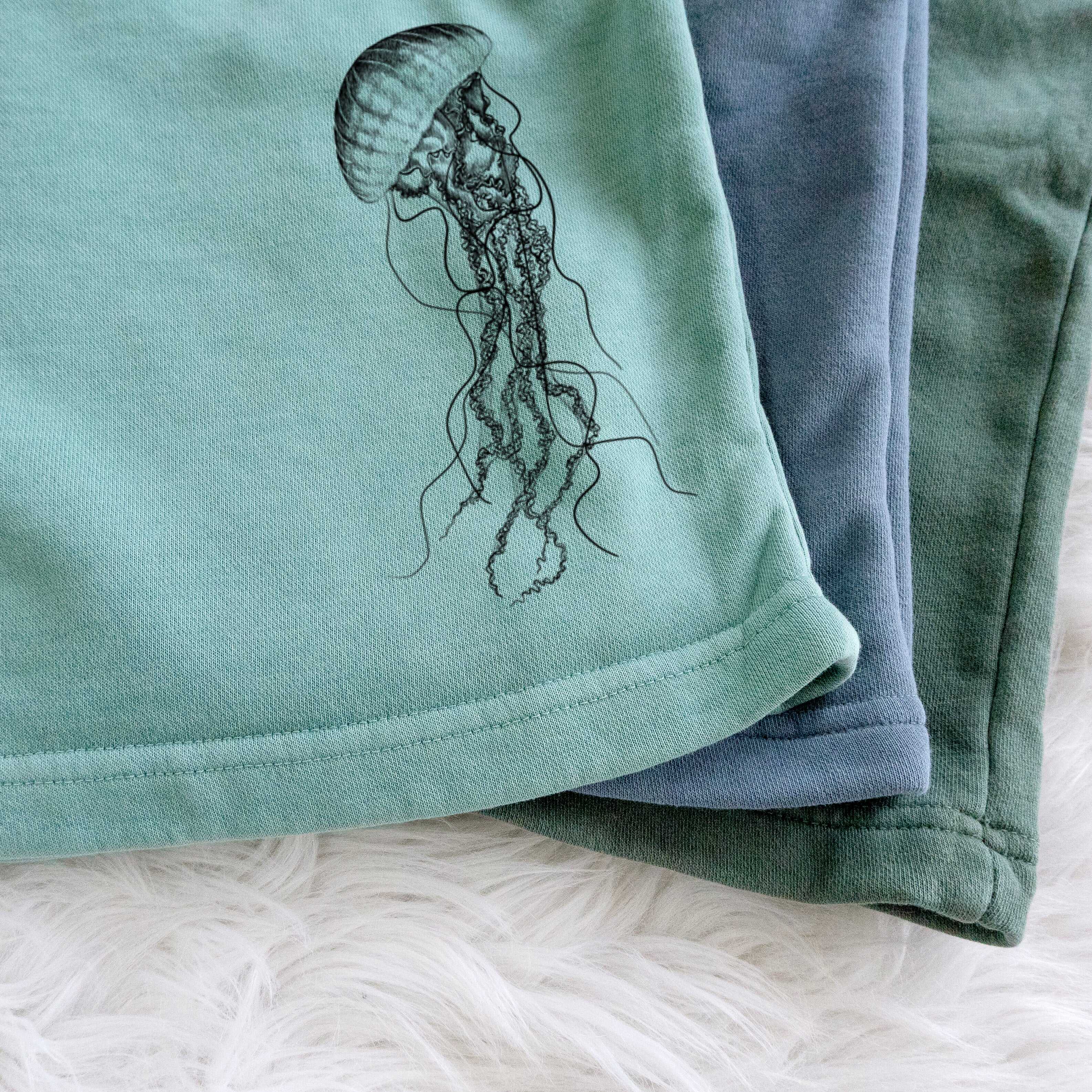 Black Sea Nettle Jellyfish - Chrysaora achlyos - Unisex Pigment Dyed Shorts