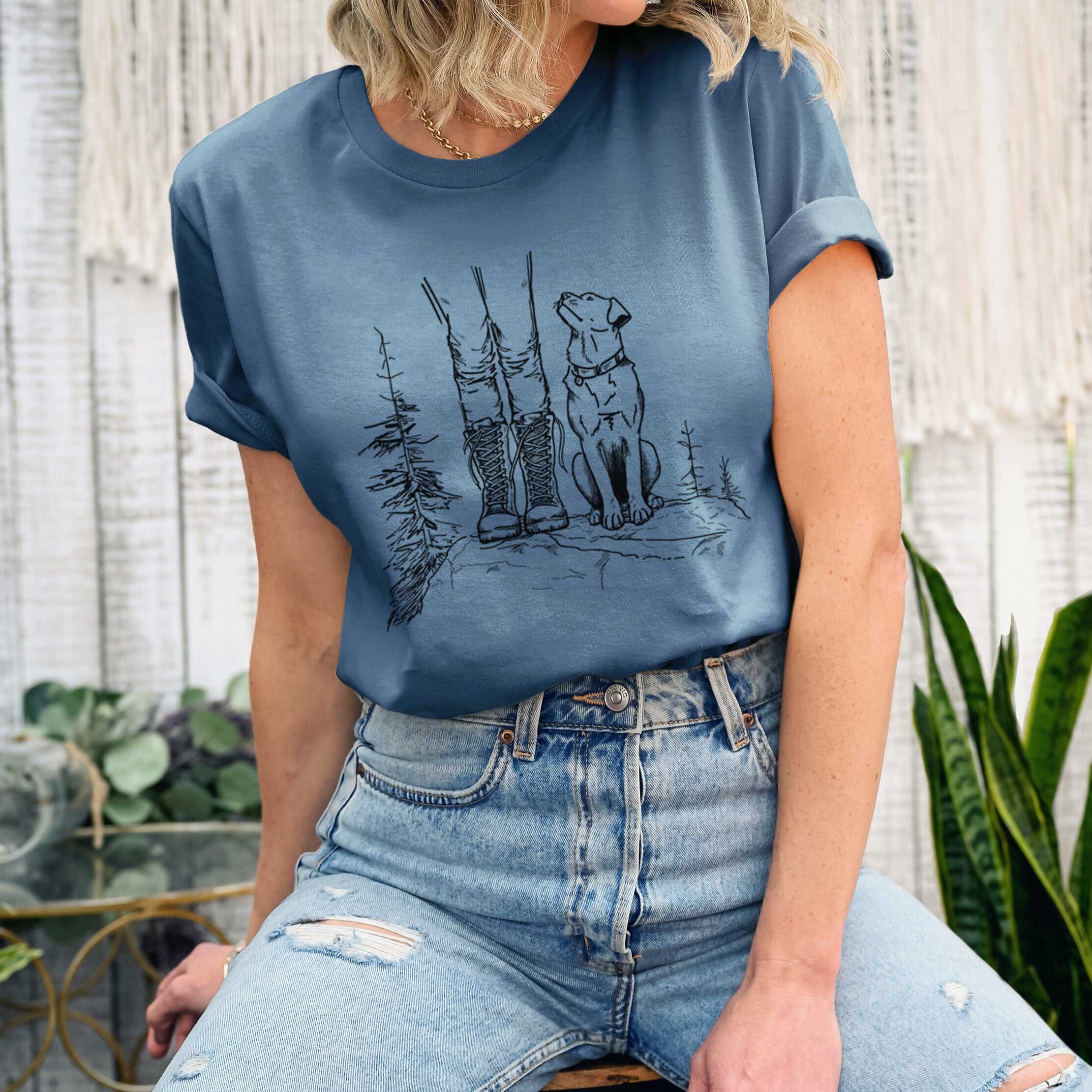 Trail Companions - Hiking with Dogs - Lightweight 100% Cotton Unisex Crewneck
