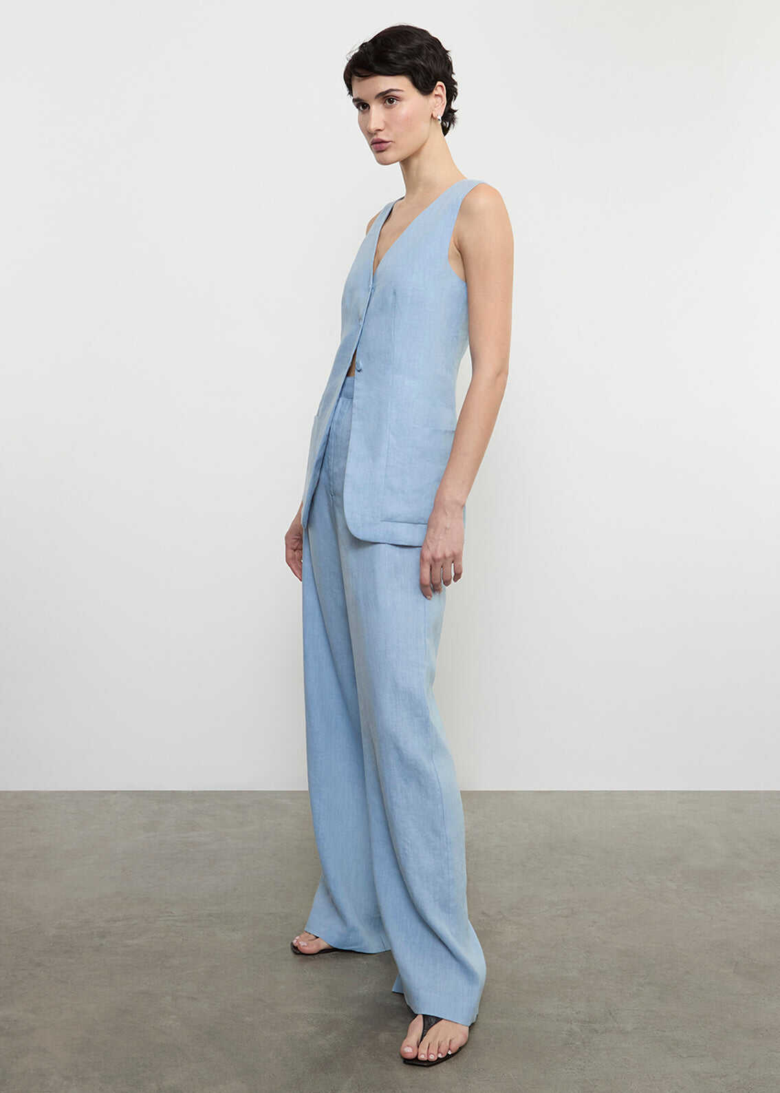 Enza Costa Linen Trouser in Sky