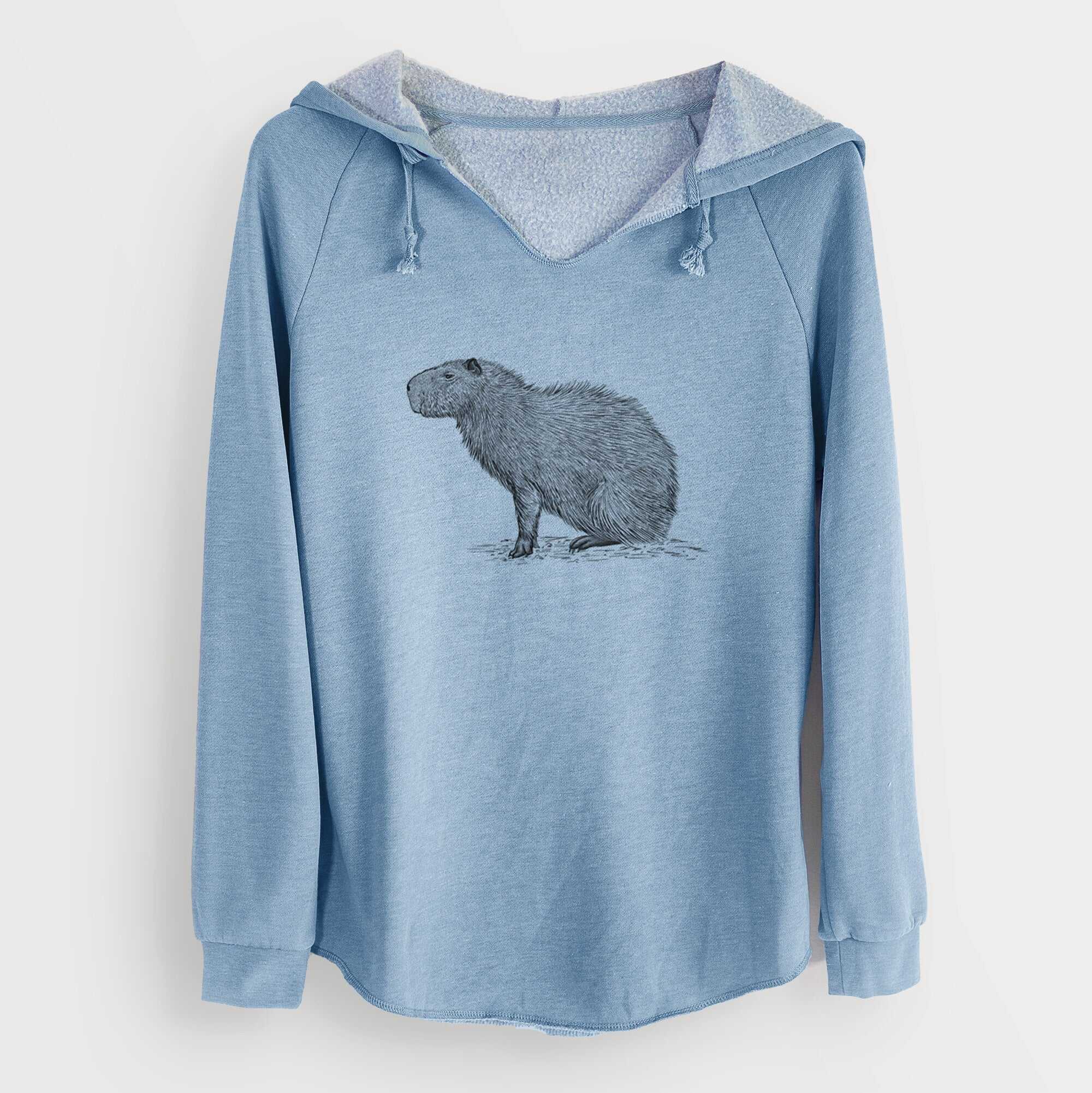 Capybara Profile - Hydrochoerus hydrochaeris - Cali Wave Hooded Sweatshirt