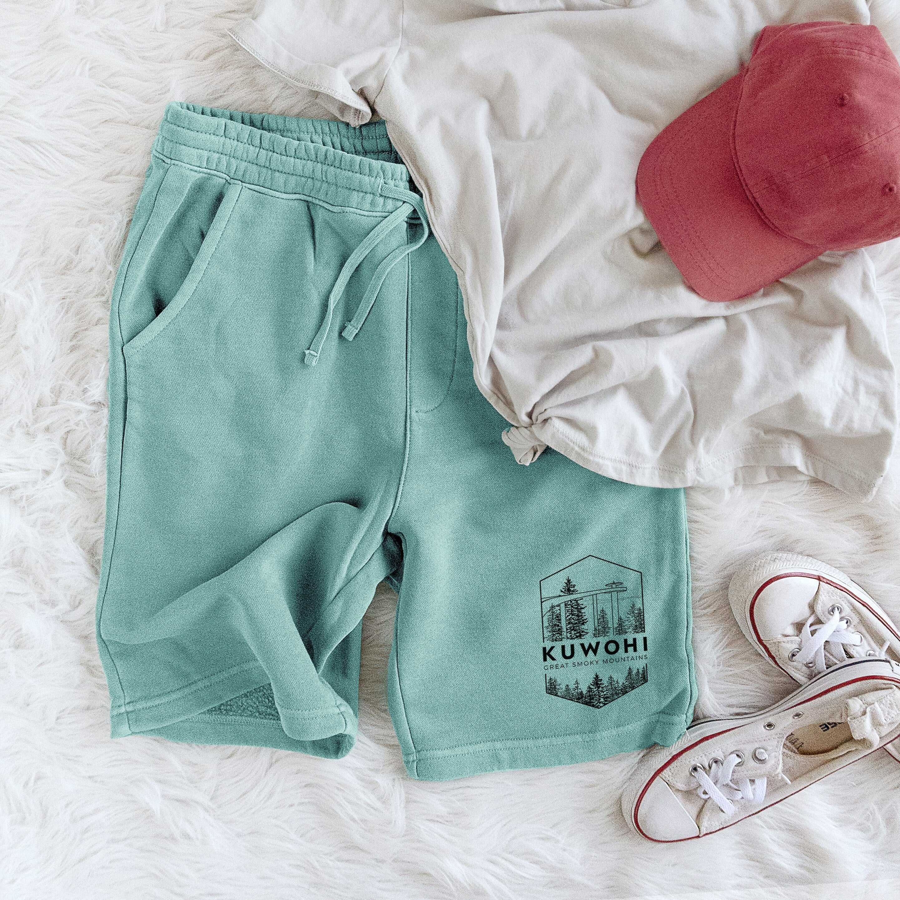 Kuwohi - Great Smoky Mountains National Park - Unisex Pigment Dyed Shorts