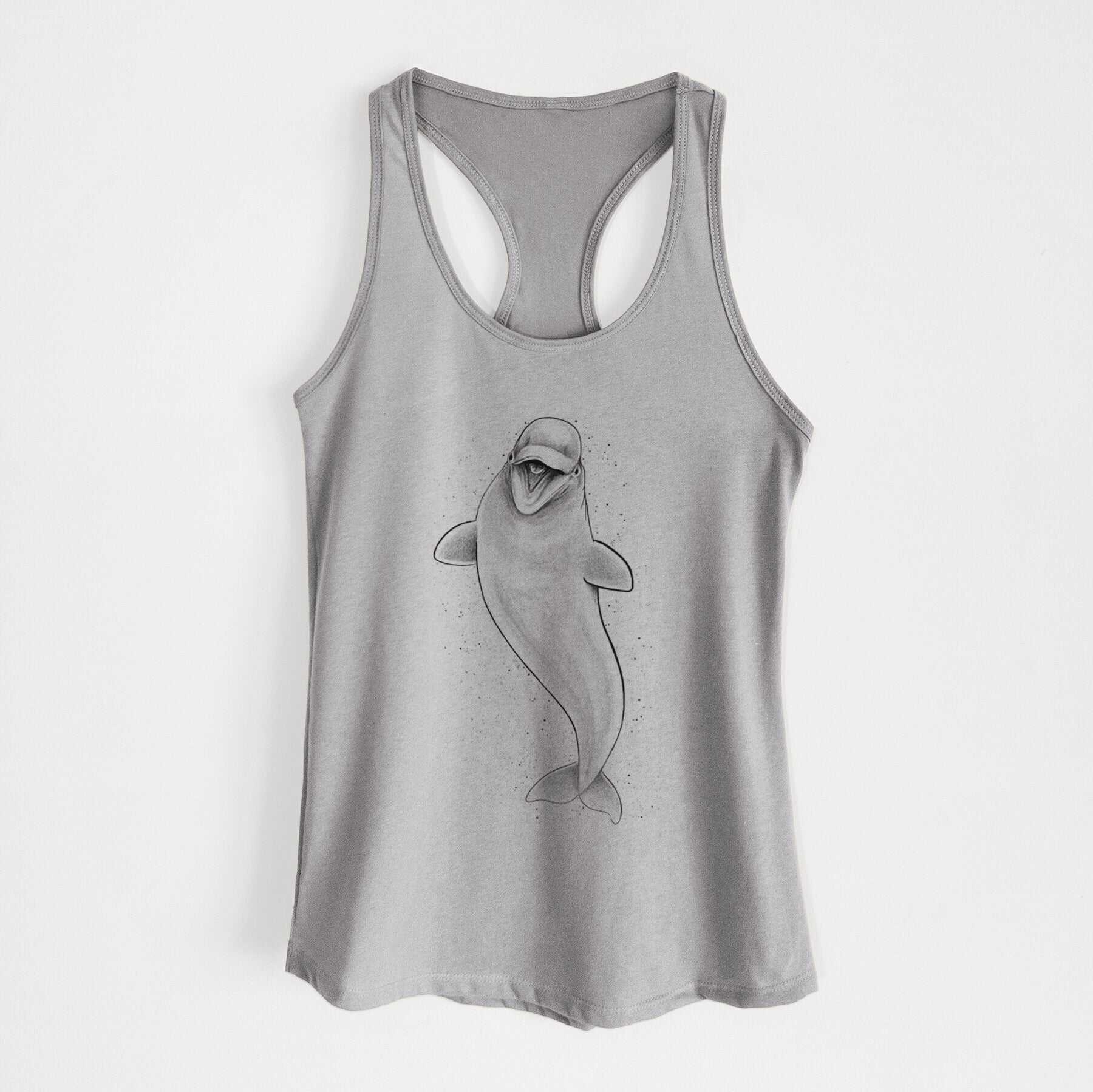 Happy Beluga Whale - Delphinapterus leucas - Women's Racerback Tanktop