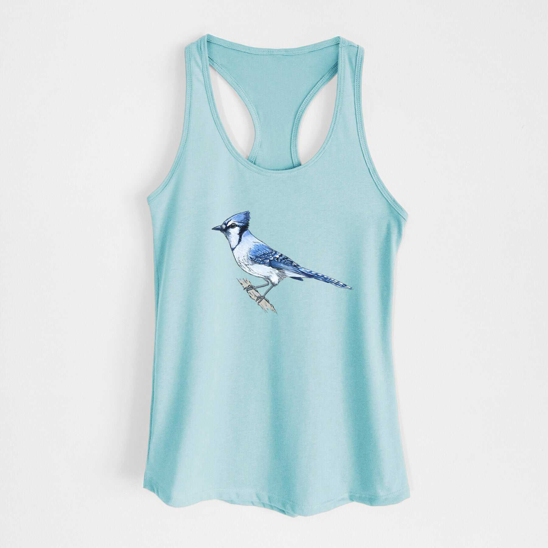 Vibrant Blue Jay - Cyanocitta cristata - Women's Racerback Tanktop