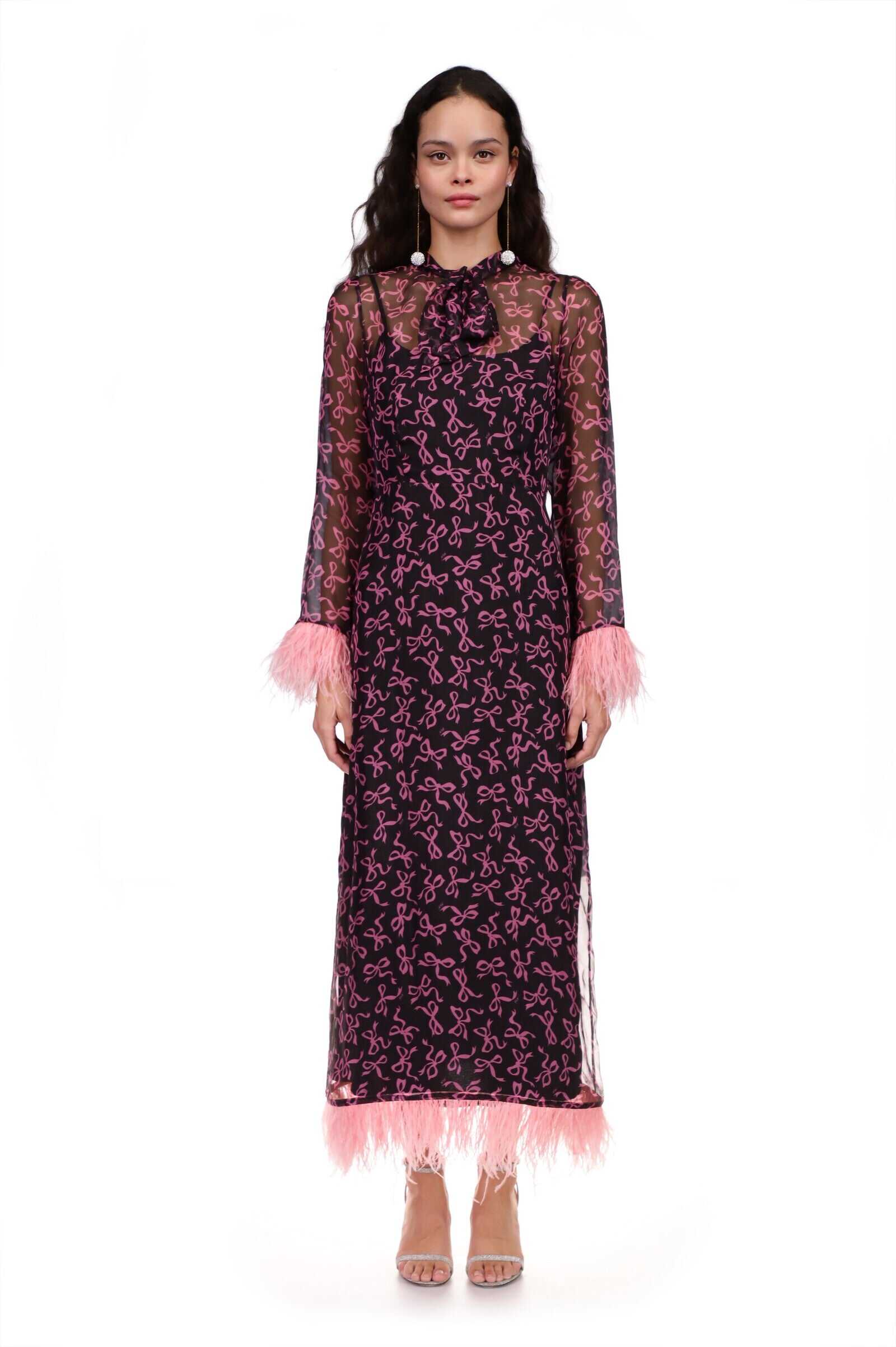 Elisa Bow Dress w. Feathers