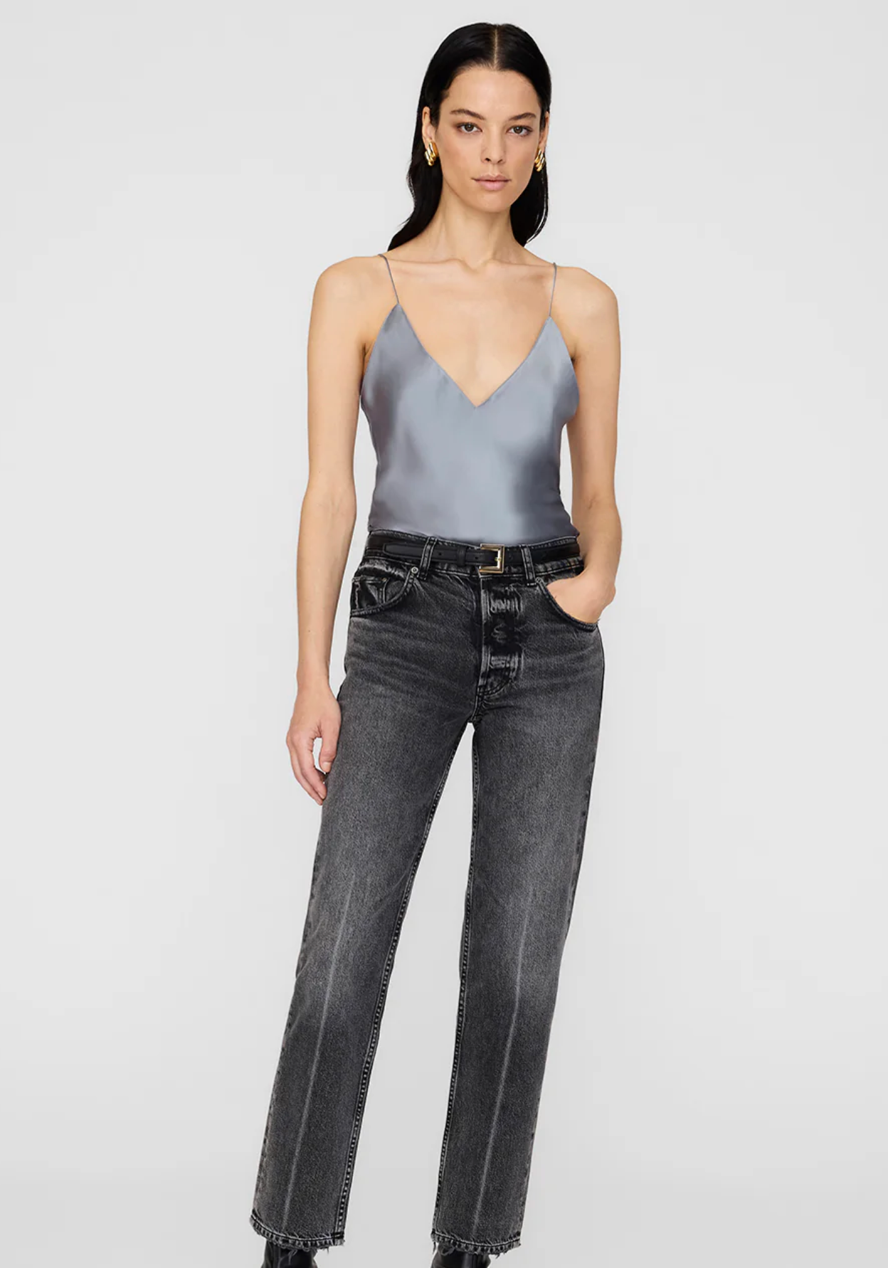 Anine Bing Ellen Top in Pastel Blue