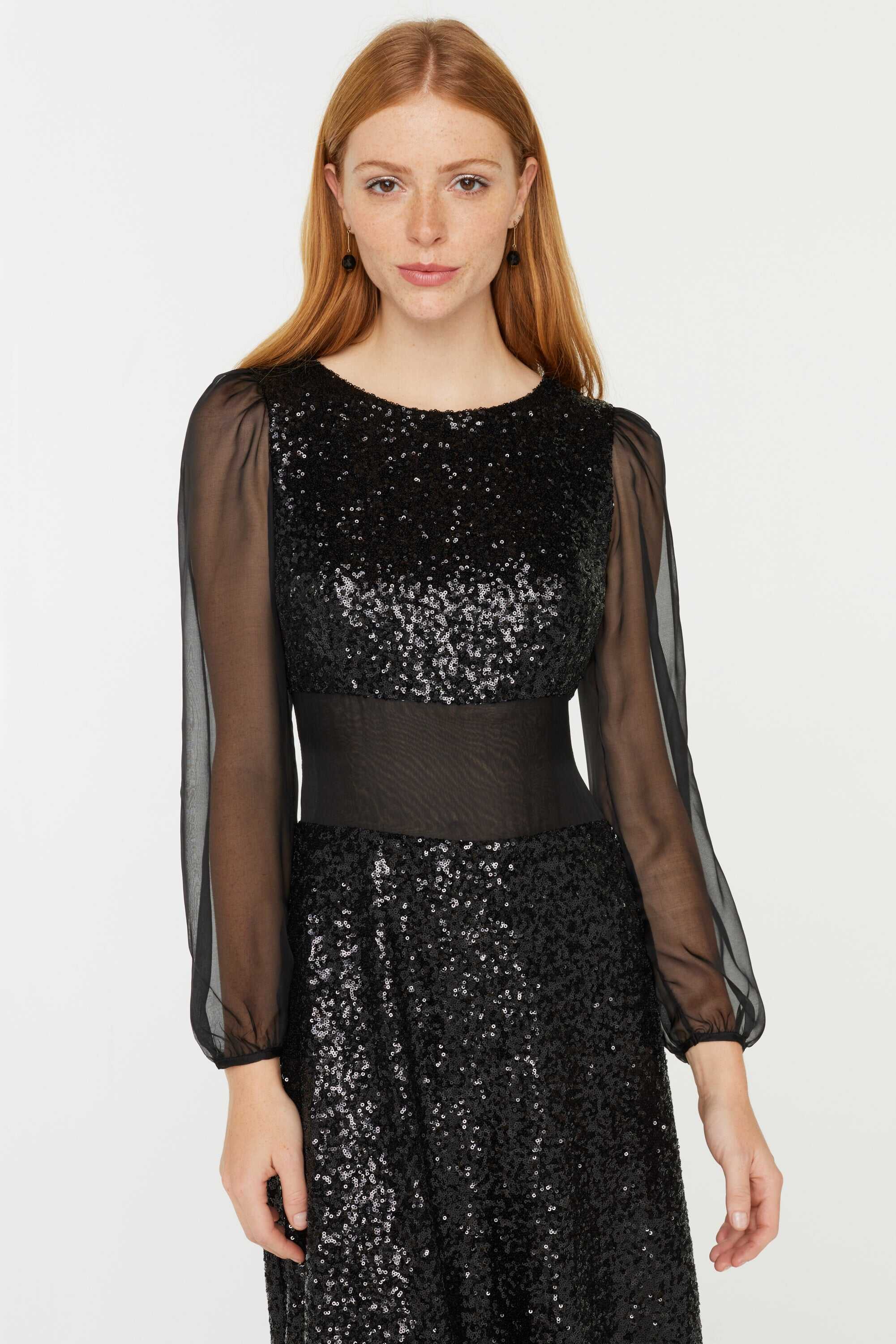 Bianca Sequin & Chiffon Dress