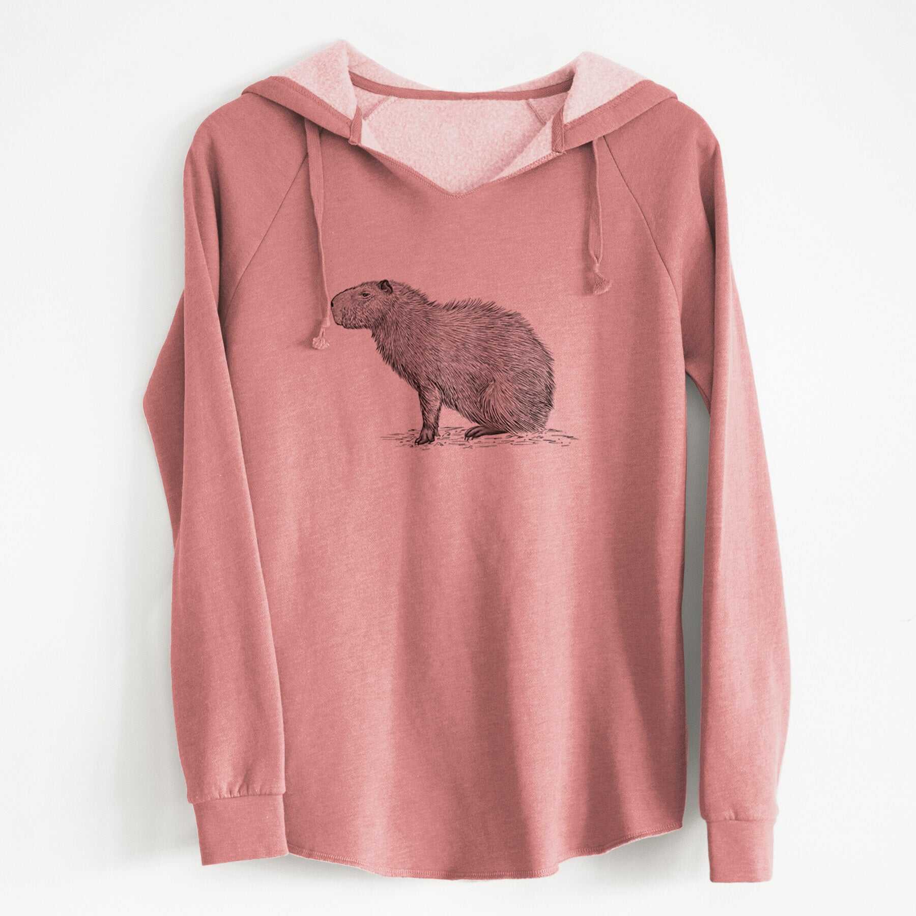 Capybara Profile - Hydrochoerus hydrochaeris - Cali Wave Hooded Sweatshirt