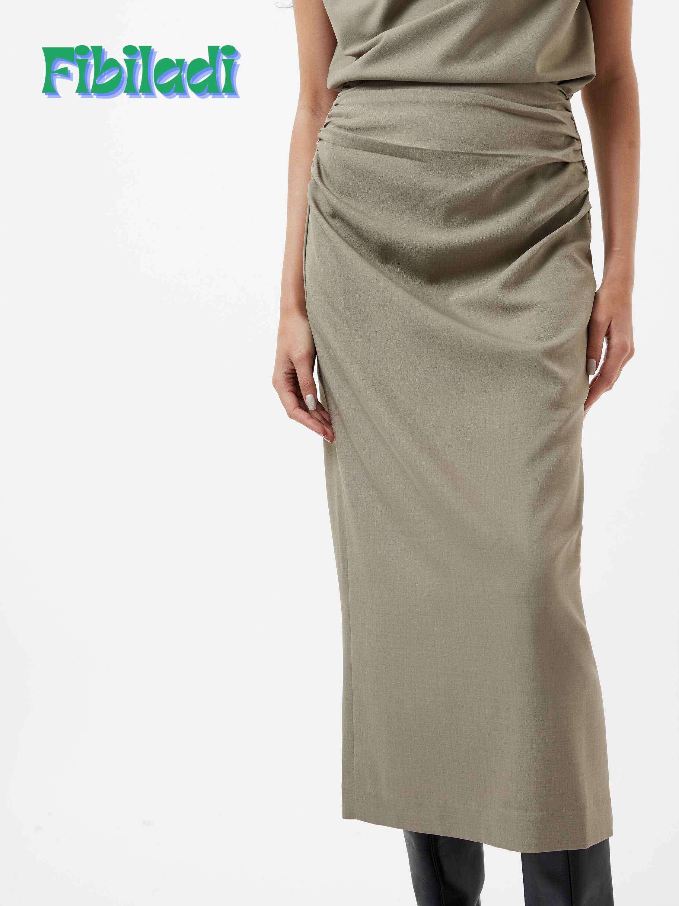 Imola Ruched Midi Skirt