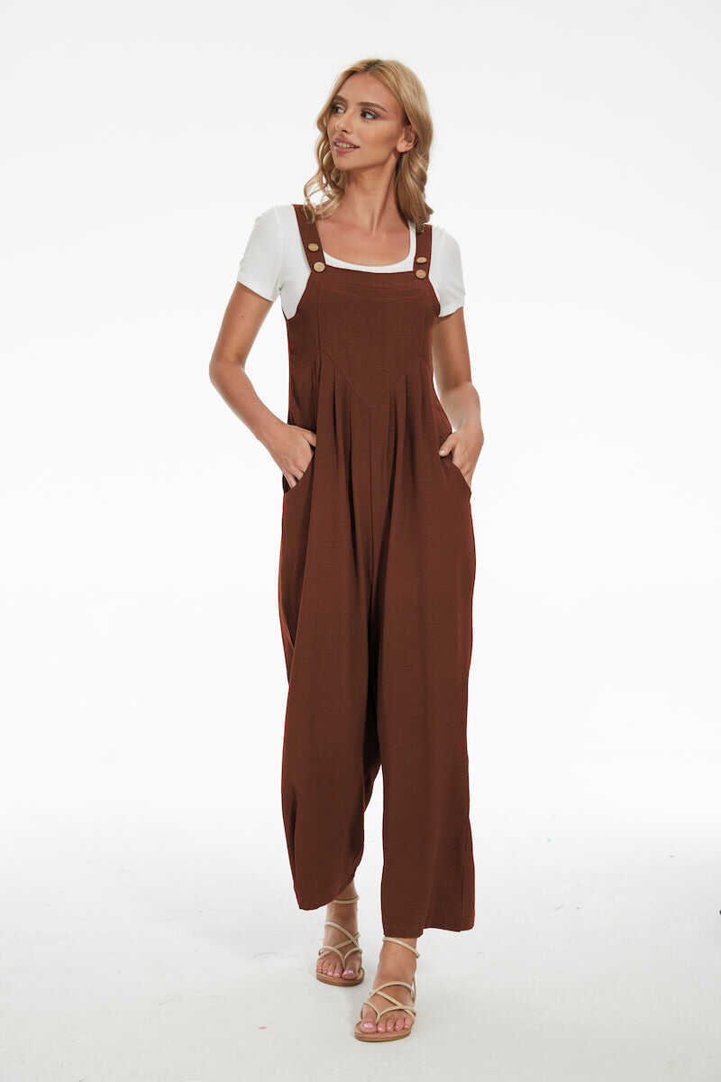 Plus Size Wide Leg Overalls Jumpsuit