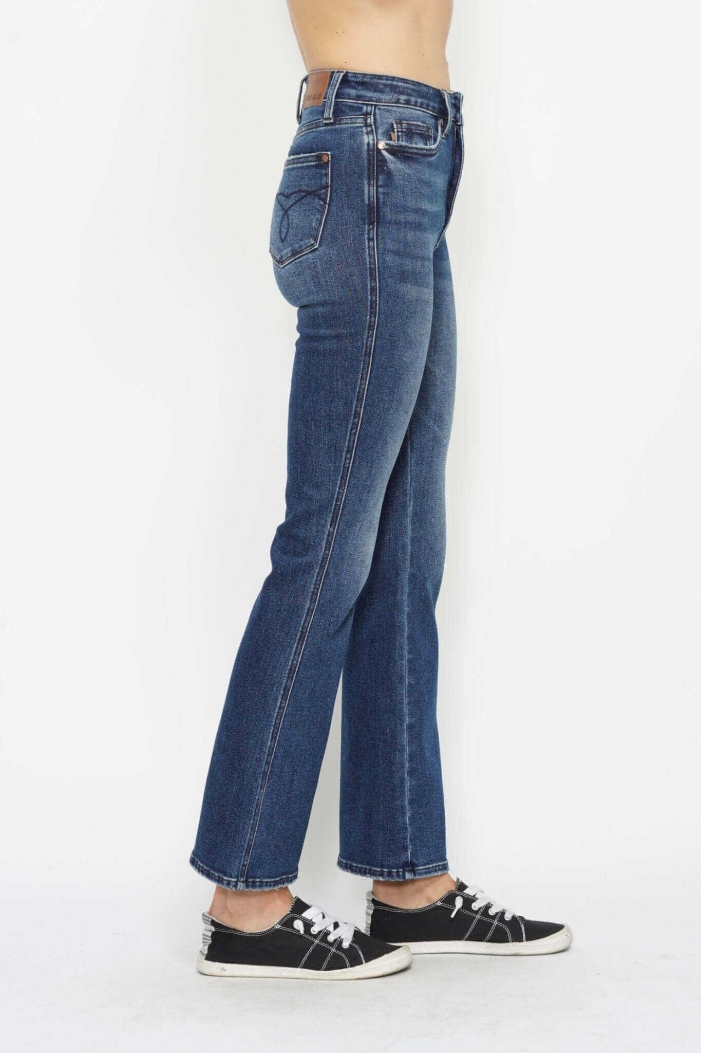 Judy Blue High Rise Embroidered Pocket Tummy Control Bootcut Jeans - Short Inseam