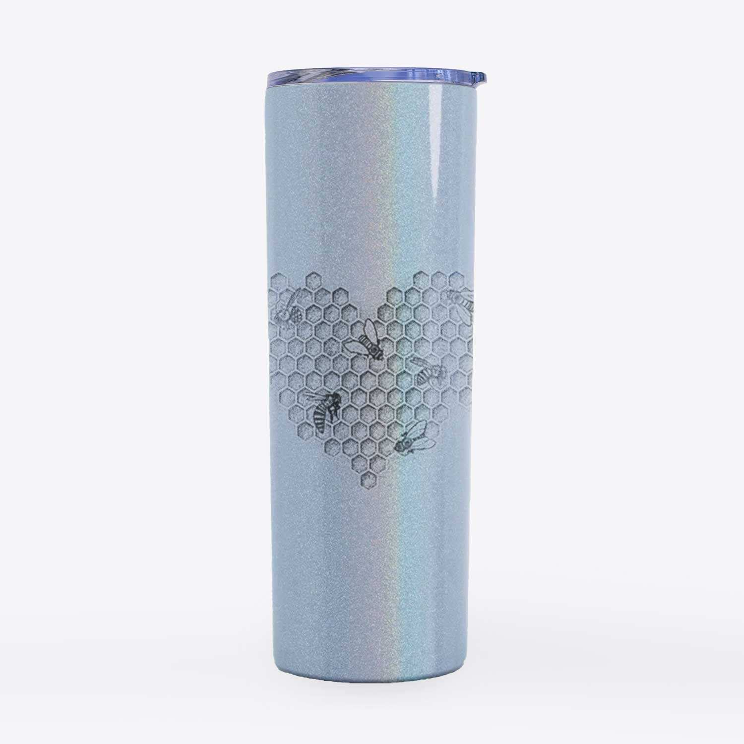 Honeycomb Heart with Bees - 20oz Skinny Tumbler