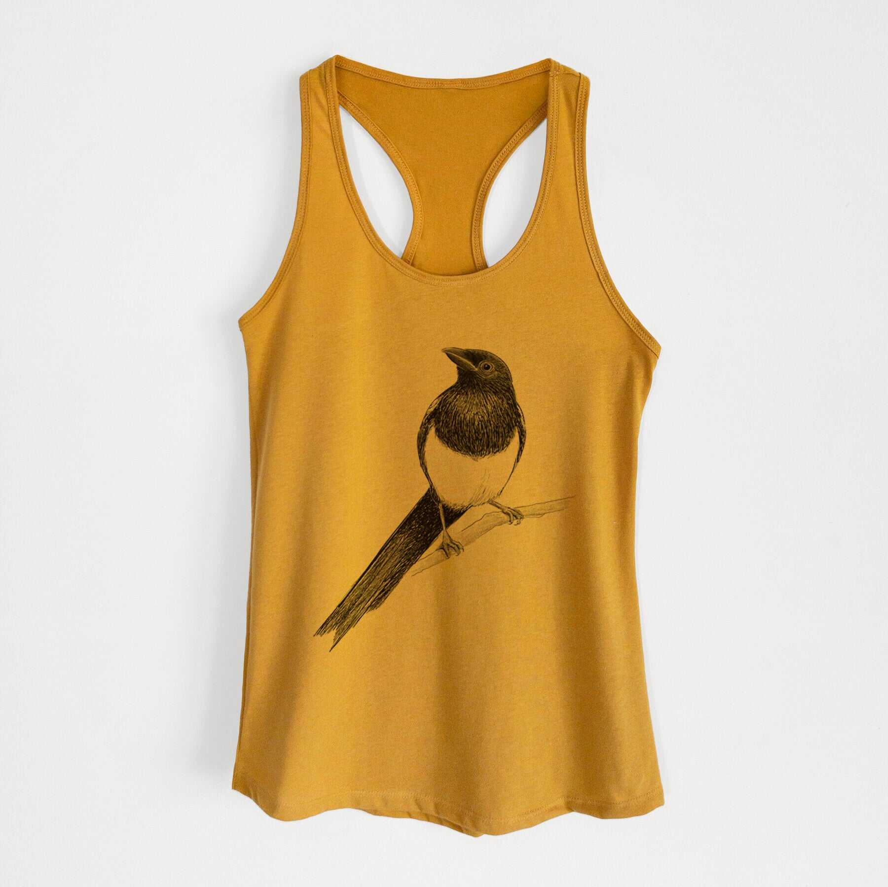 Black-billed Magpie - Pica hudsonia - Women's Racerback Tanktop