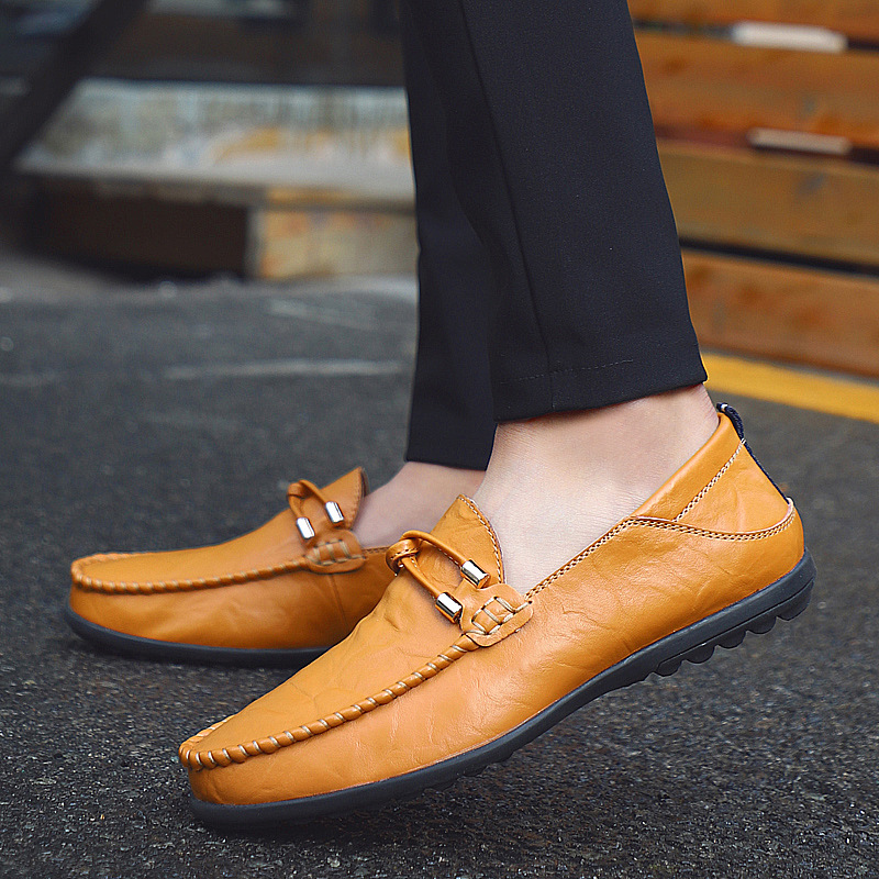 Men's Genuine Leather Casual Business Slip On Loafer