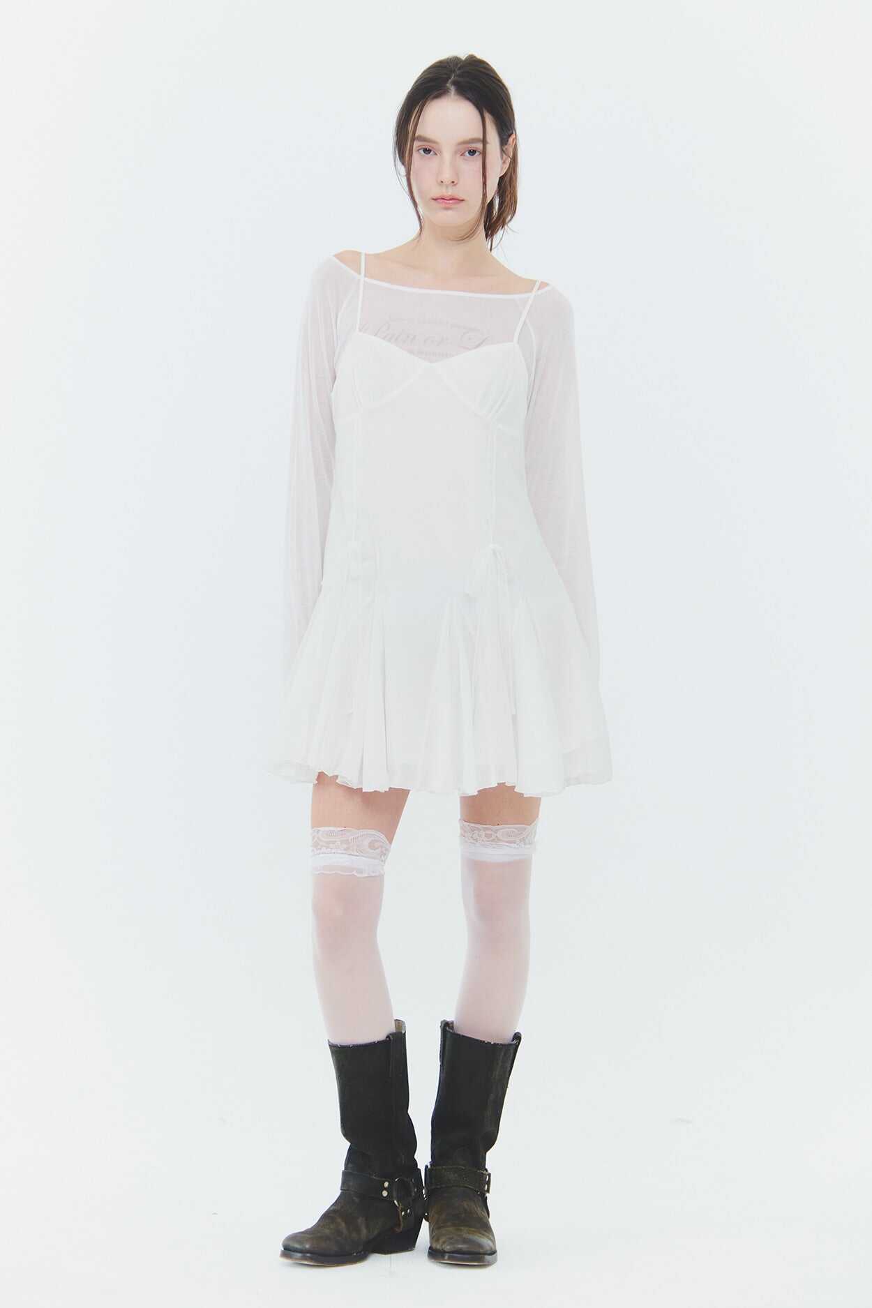 PAIN OR PLEASURE ARIEL LACE DRESS WHITE