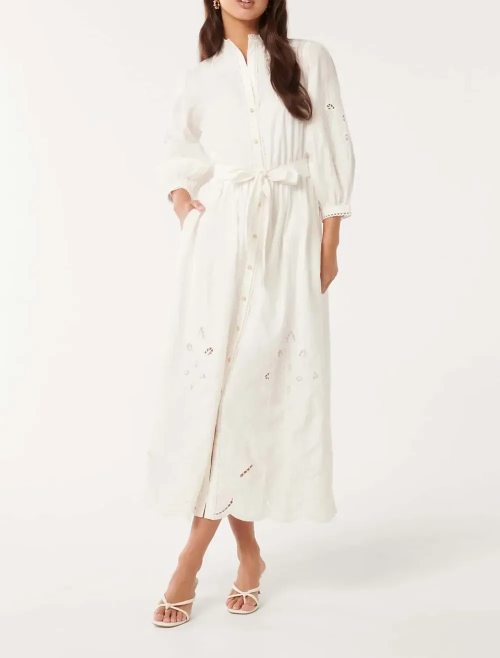 Broderie Midi Dress