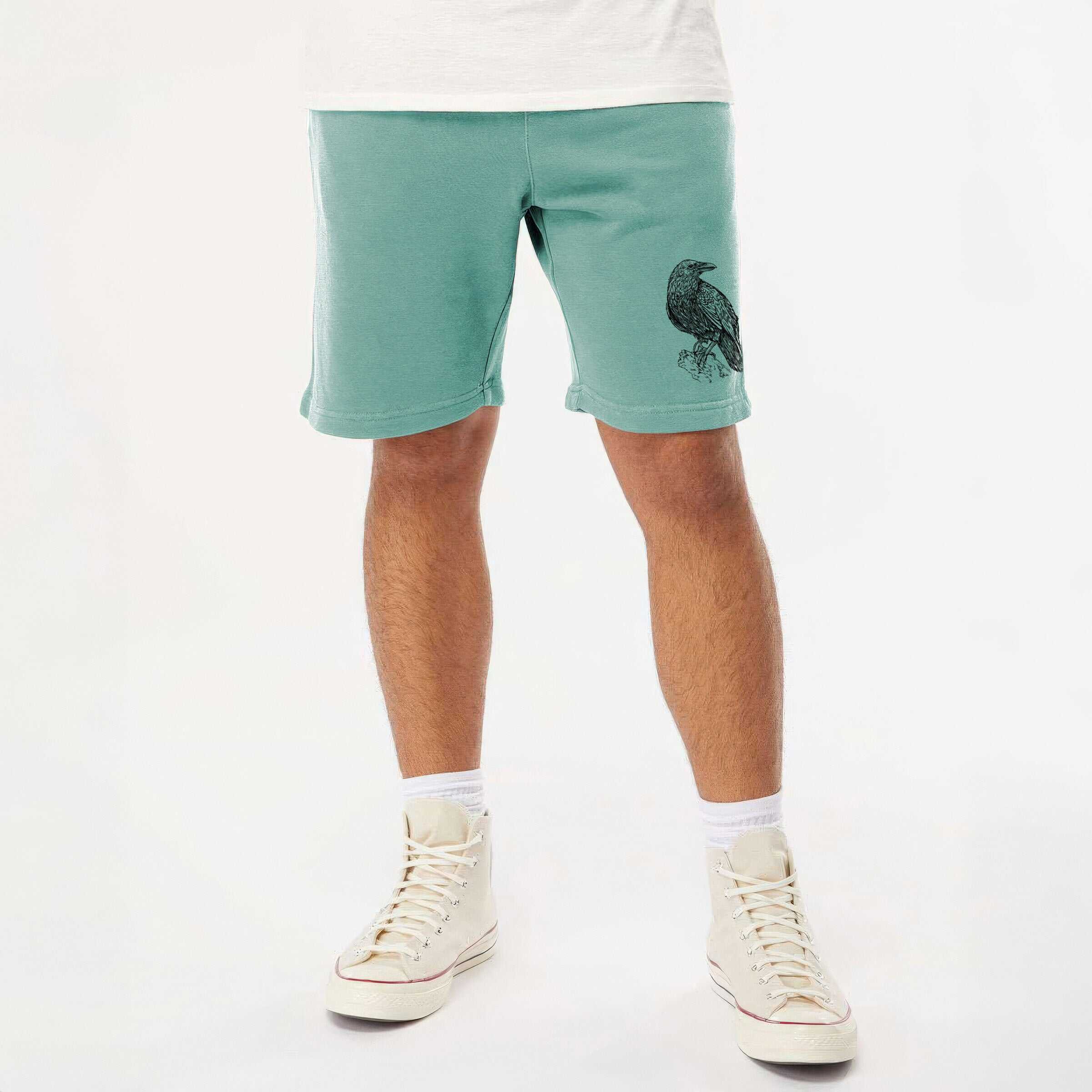Corvus corax - Common Raven - Unisex Pigment Dyed Shorts