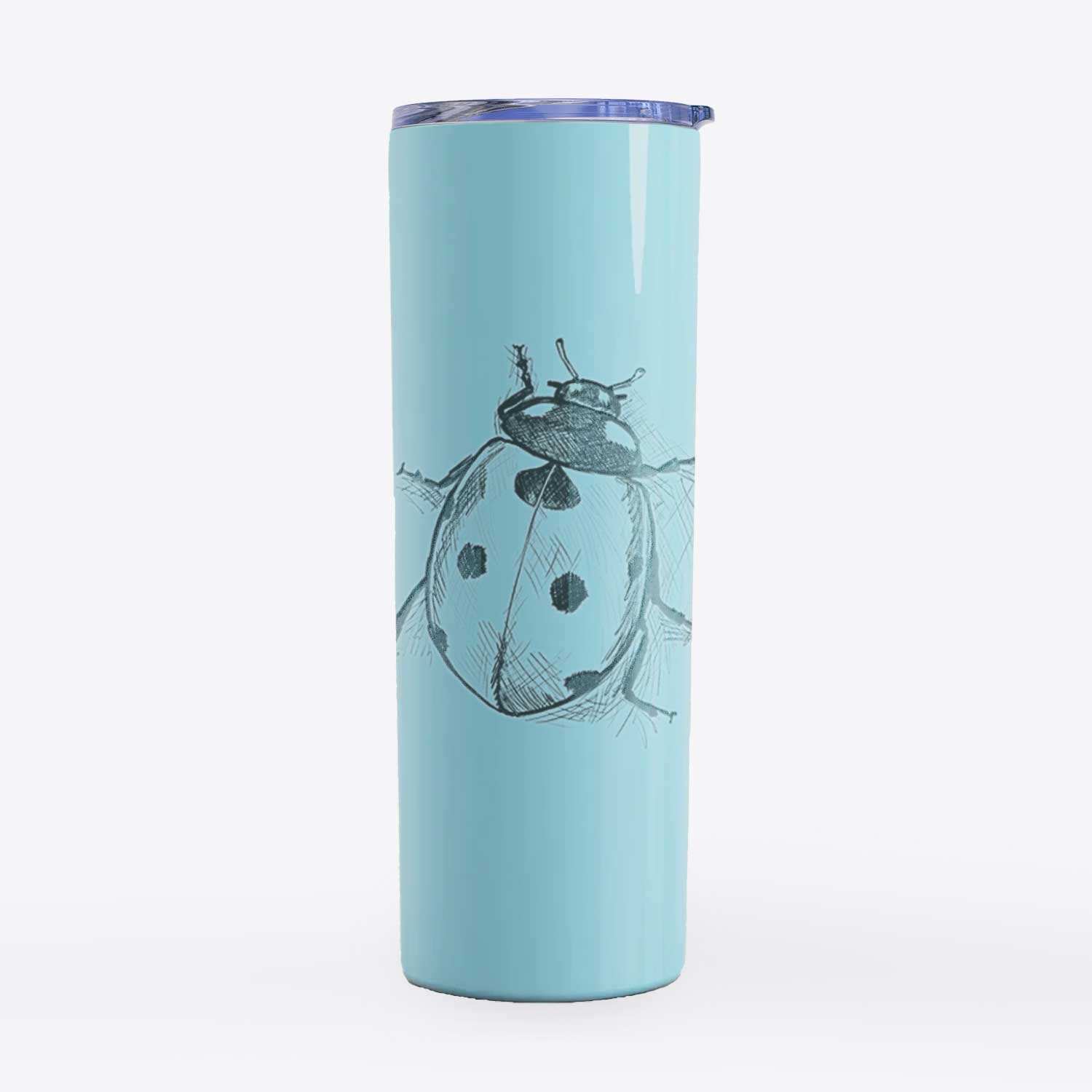 Coccinella septempunctata - Seven-spot Ladybird Ladybug - 20oz Skinny Tumbler