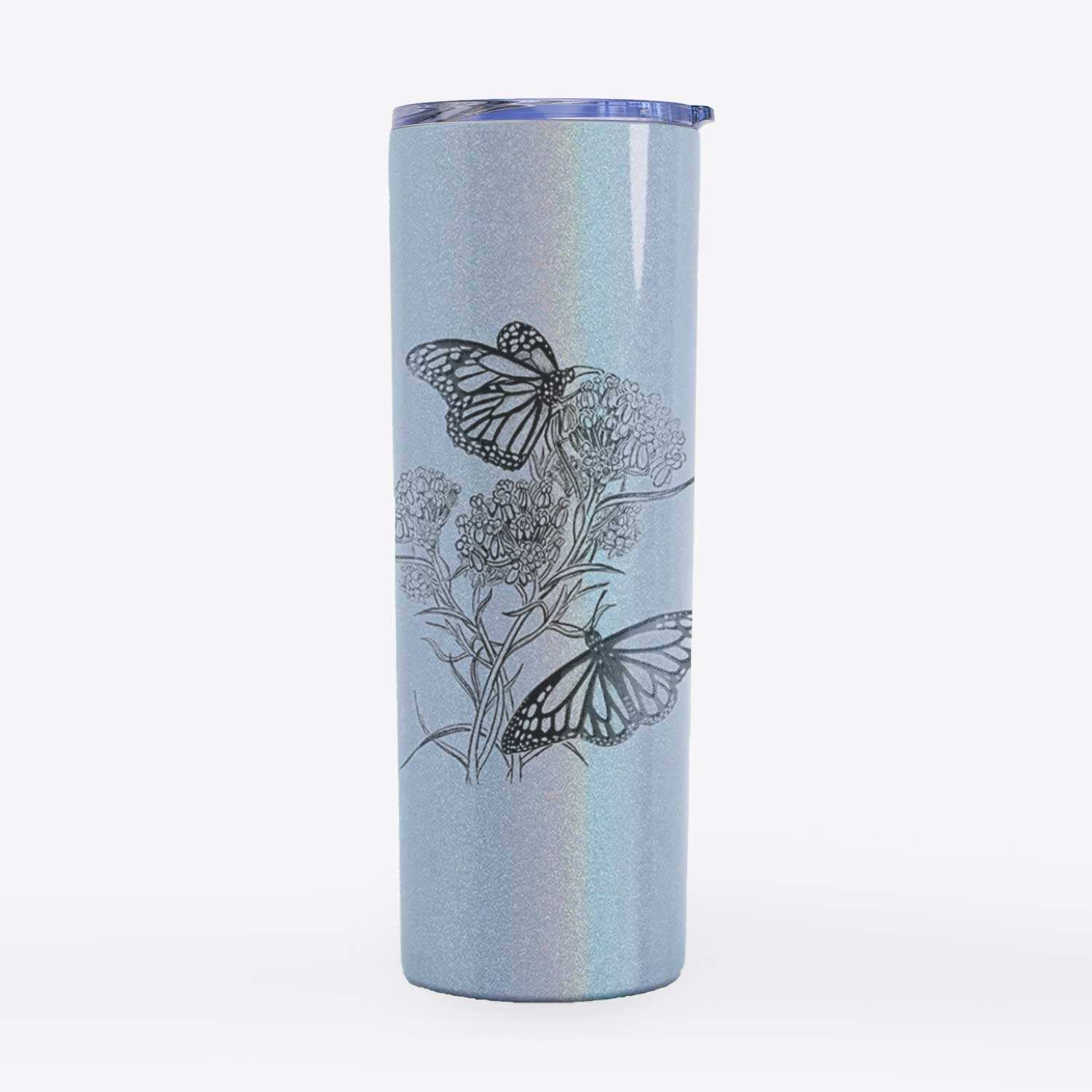 Narrowleaf Milkweed with Monarchs - 20oz Skinny Tumbler