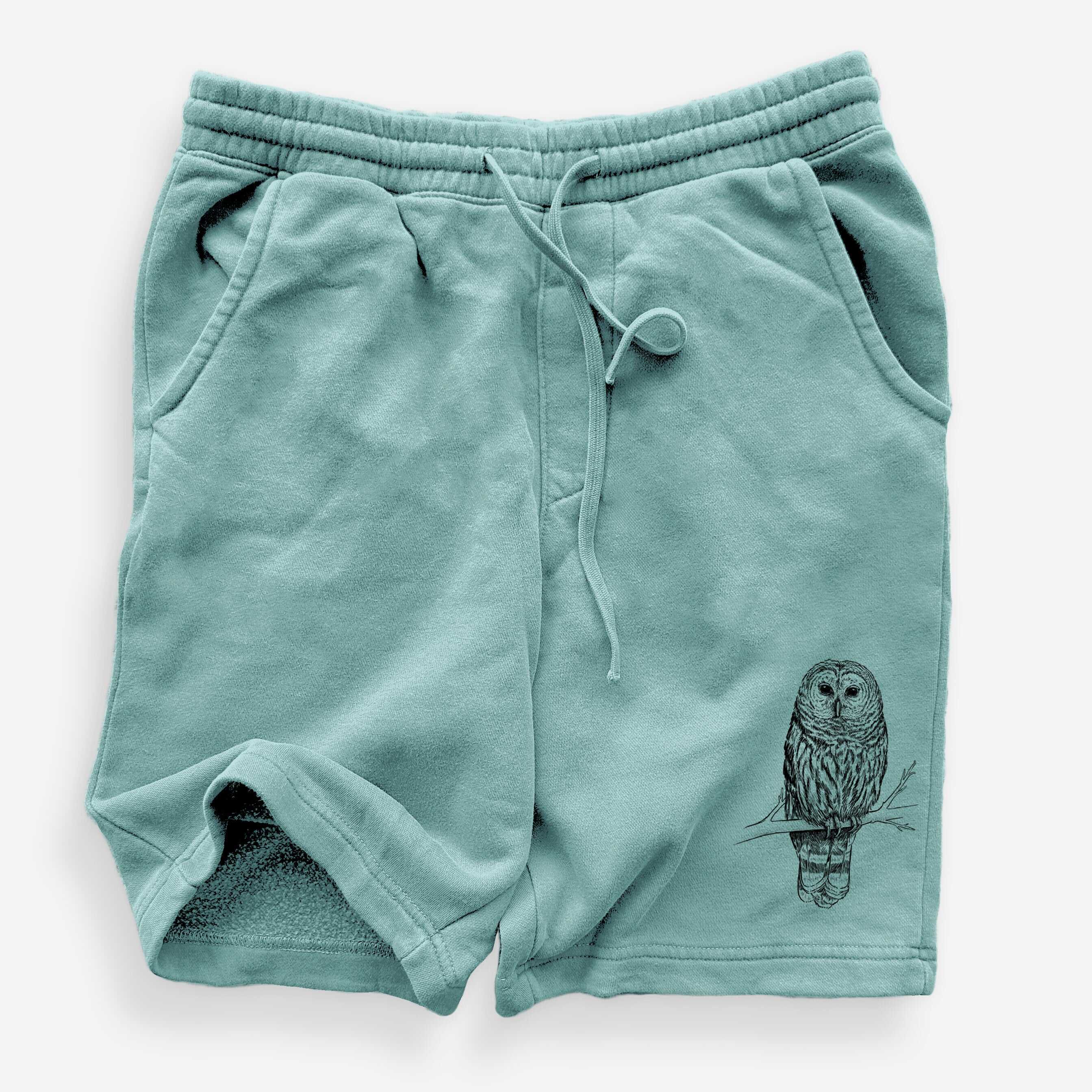 Barred Owl - Strix varia - Unisex Pigment Dyed Shorts