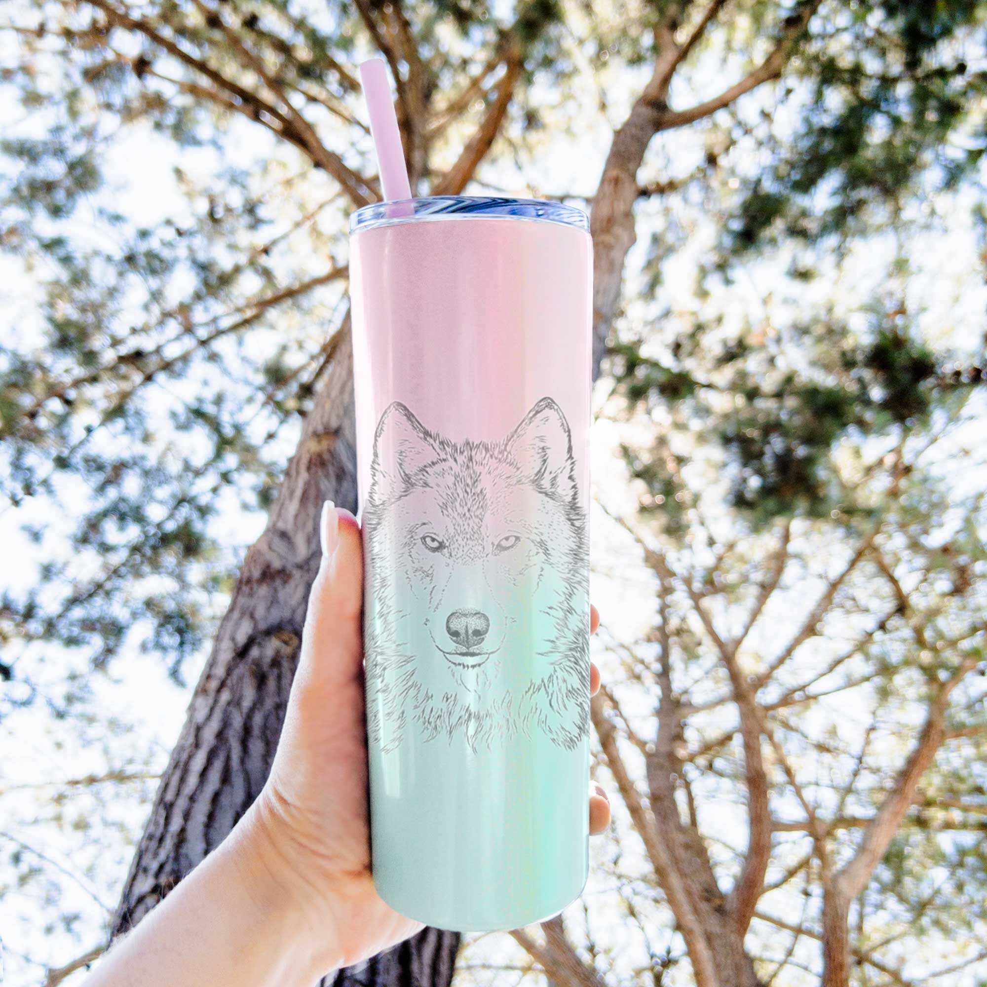 Grey Wolf - Canis lupus - 20oz Skinny Tumbler