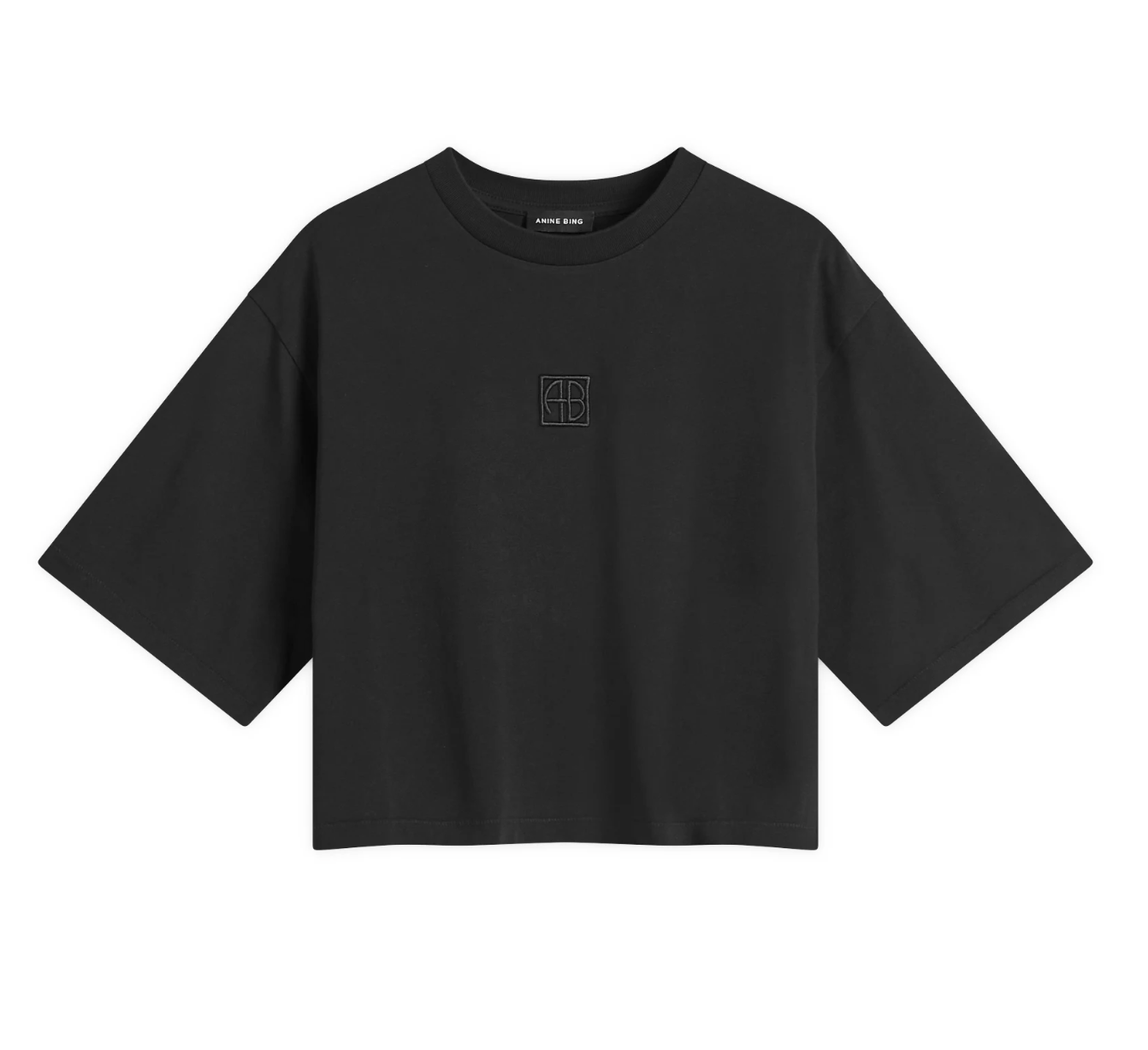 Studyvn Myers Cropped Tee in Black French Terry