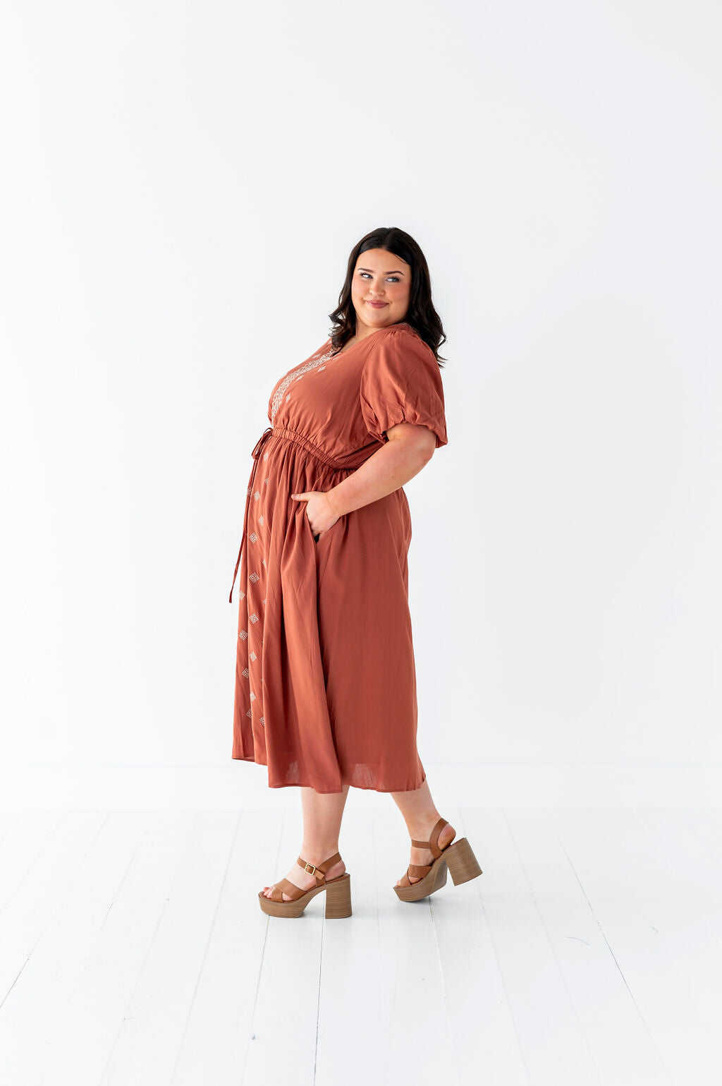 Colleen Embroidered Dress - Size 1X, 2X, & 3X Left