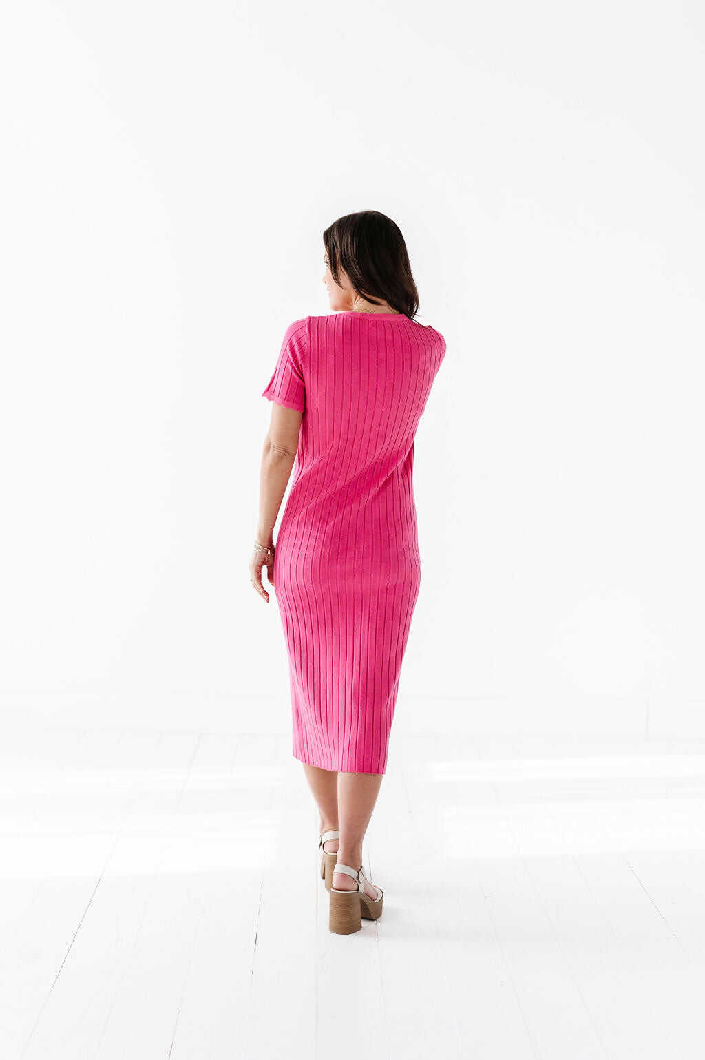 Harper Short Sleeve Dress in Hot Pink - Size XL, 1X, & 2X Left