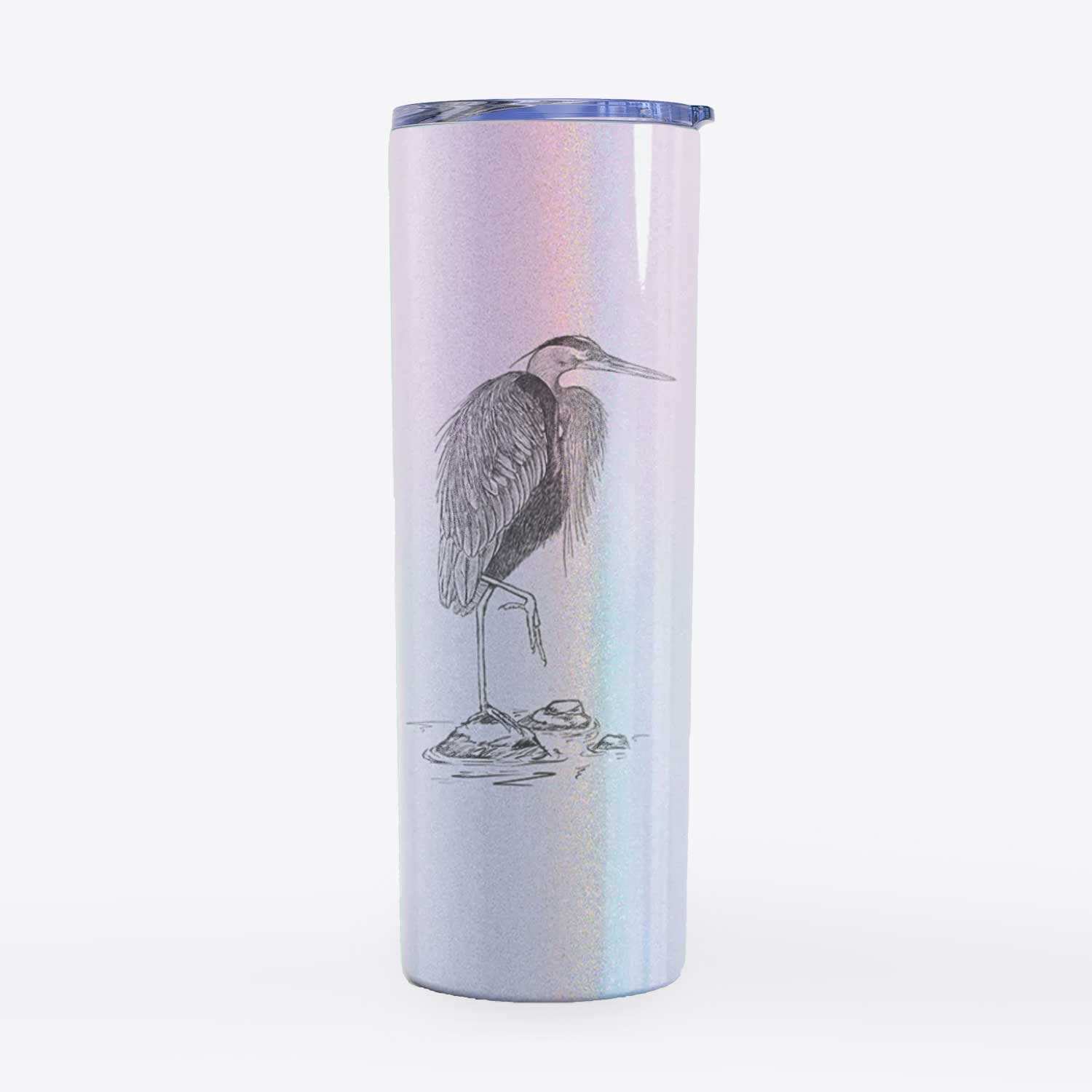 Ardea herodias - Great Blue Heron - 20oz Skinny Tumbler