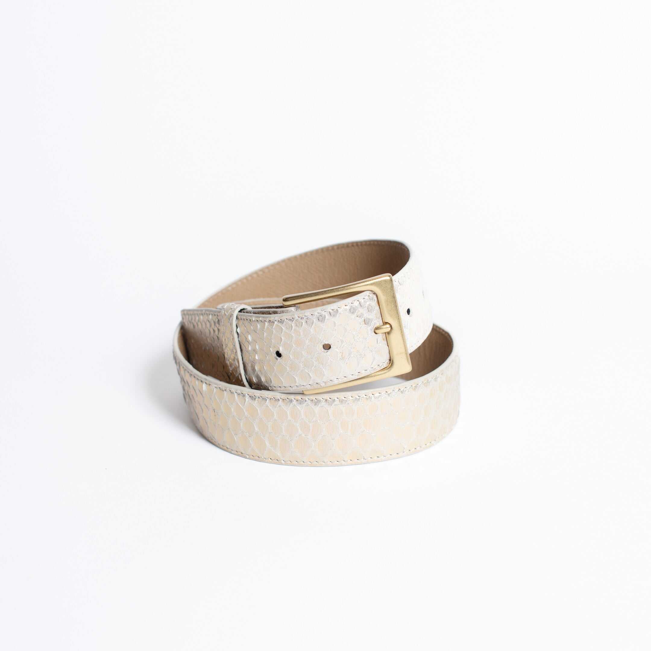 Full Skin Belt, Metallic Gold Python