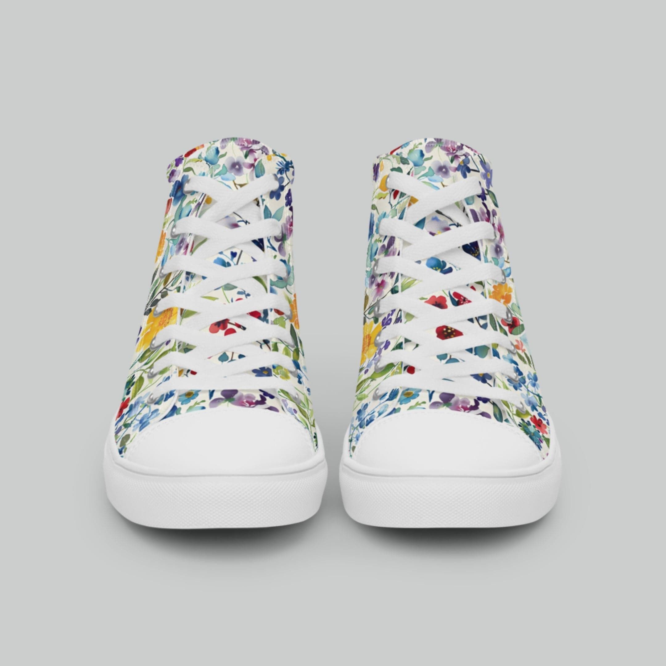 Colorful Garden High Top Canvas Shoes