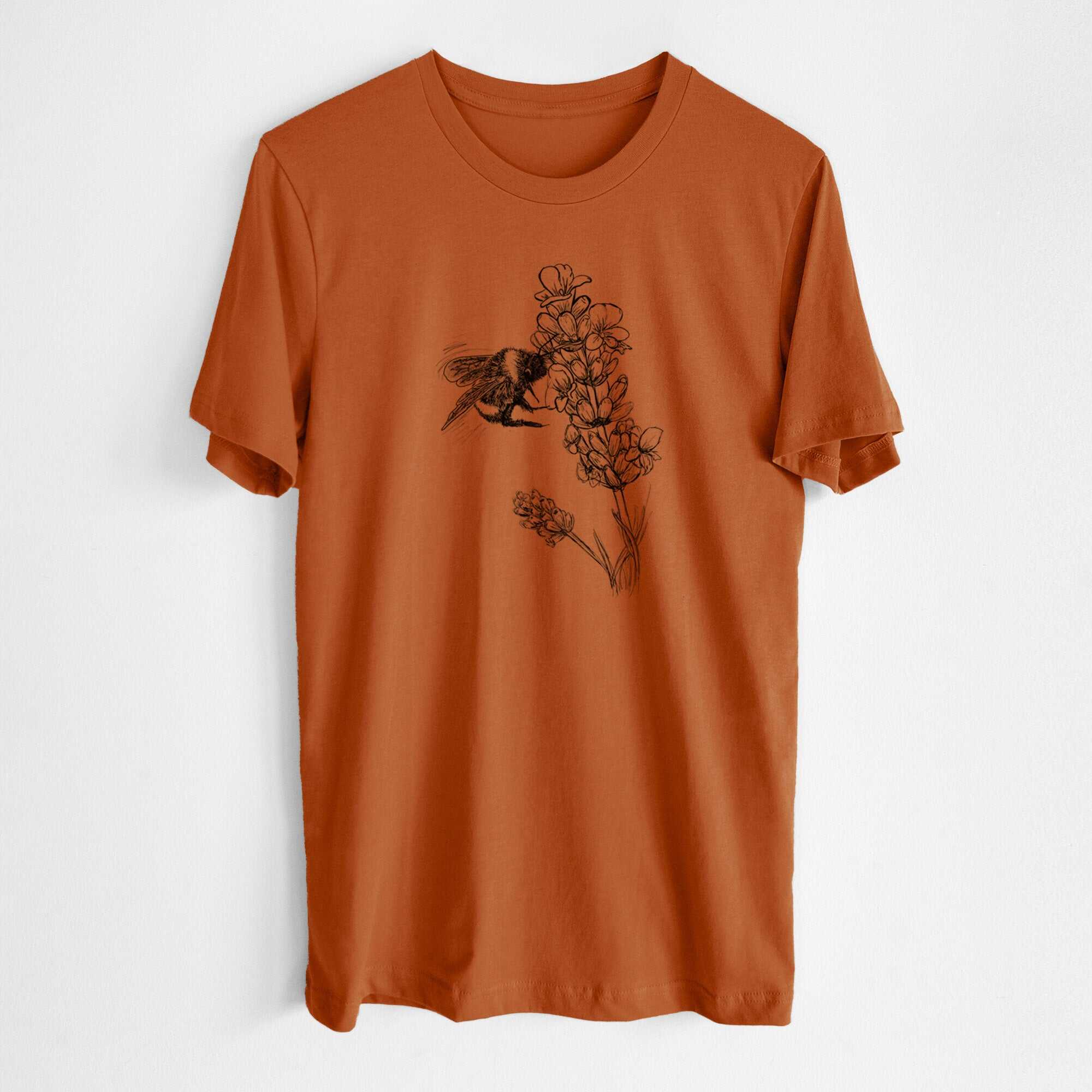 Bumblebee on English Lavender - Bombus Pensylvanicus - Lightweight 100% Cotton Unisex Crewneck