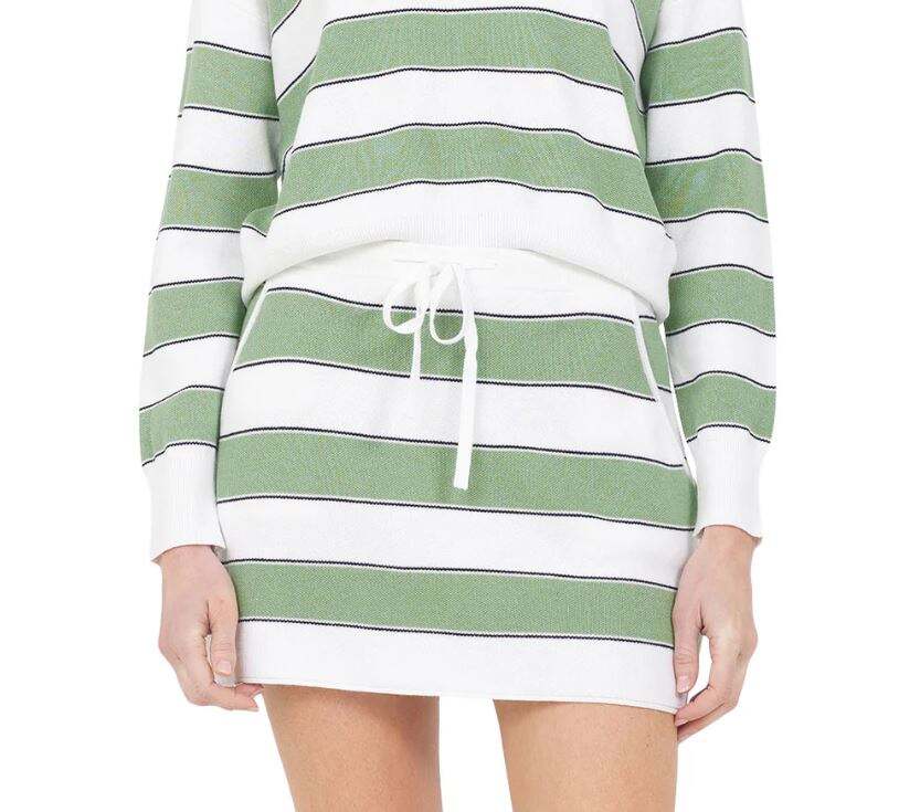 One Grey Day Warwick Mini Skirt in Matcha Combo
