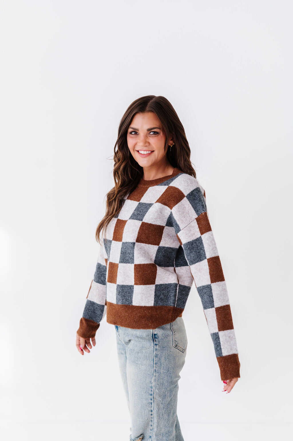 Wells Checkered Sweater - Size Small Left