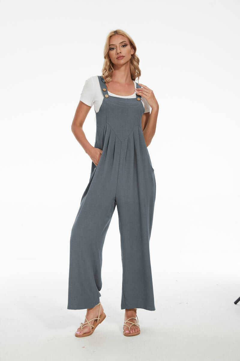 Plus Size Wide Leg Overalls Jumpsuit