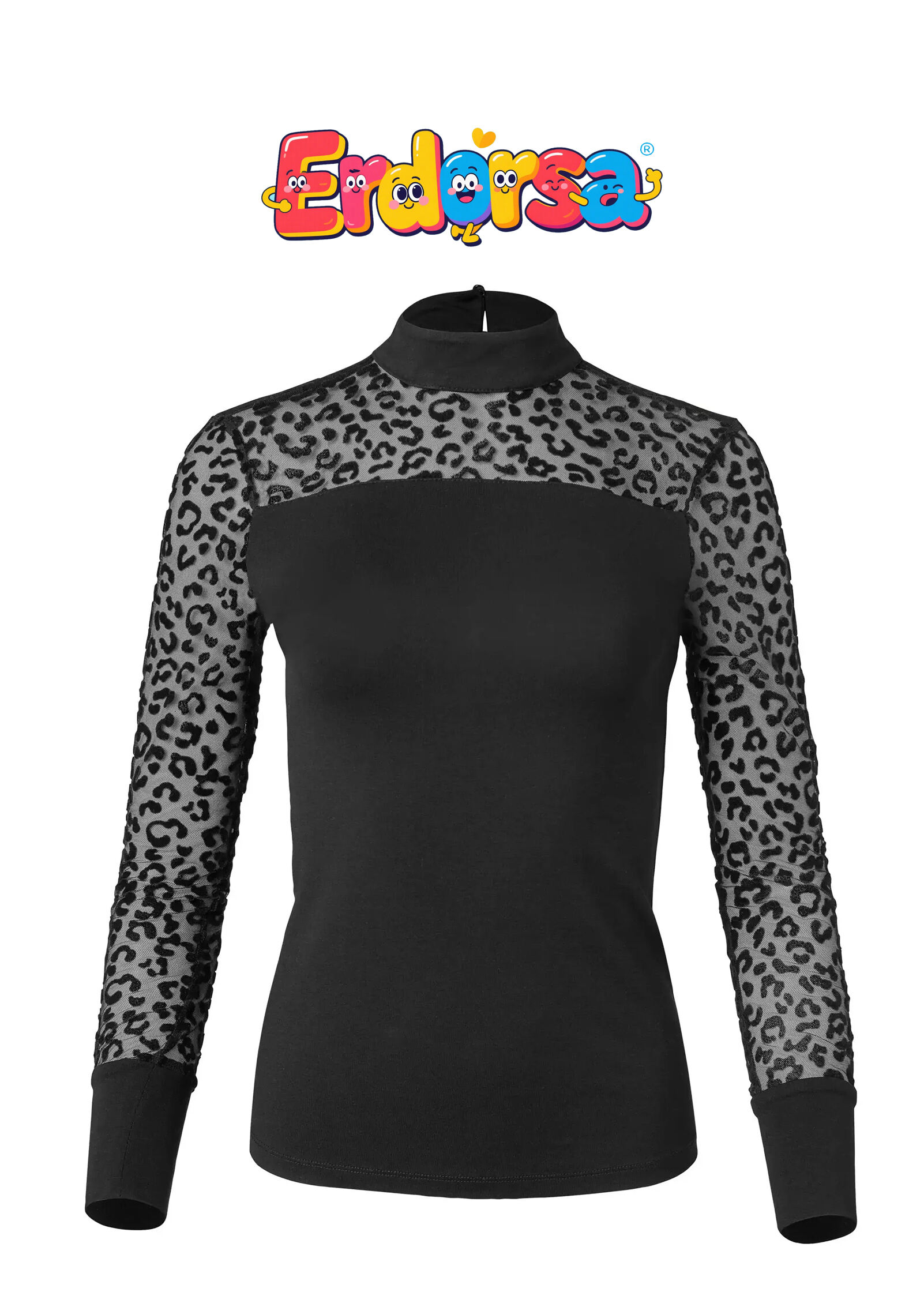 Mesh Detail Top - Black