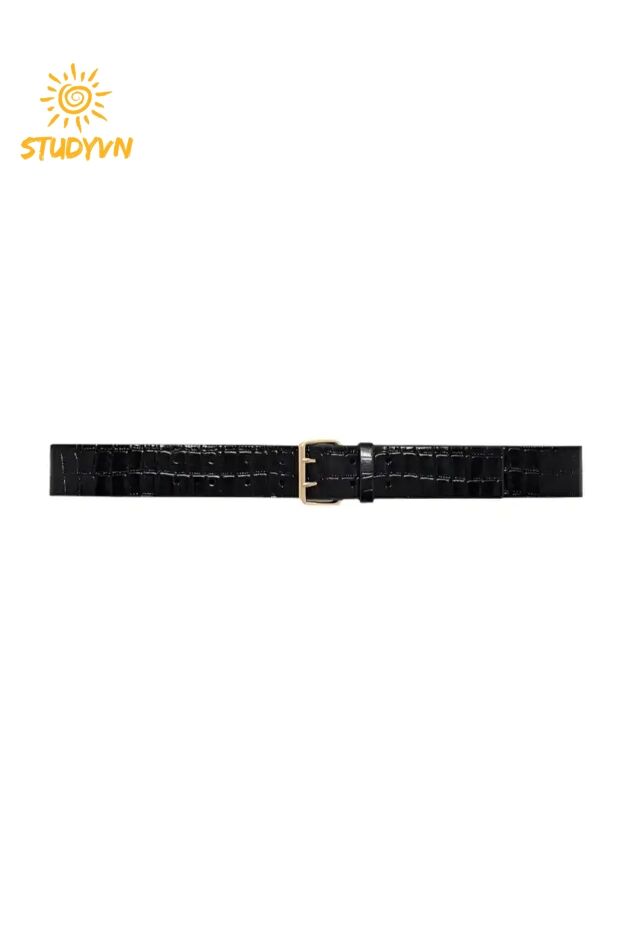 Studyvn Mila Belt in Embossed Black