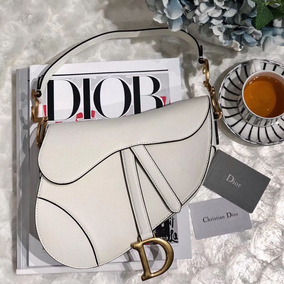 Christian Dior Saddle Bag Oblique Latte Grained Calfskin Neiman Marcus