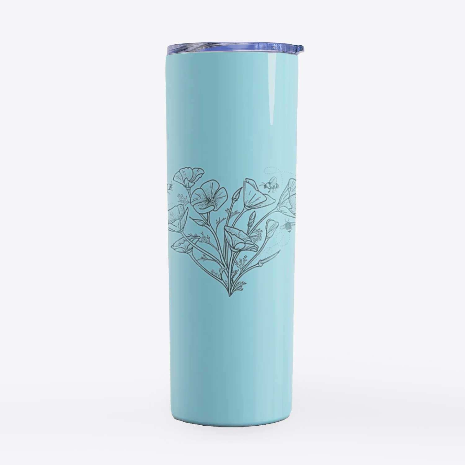 California Poppy Heart - 20oz Skinny Tumbler