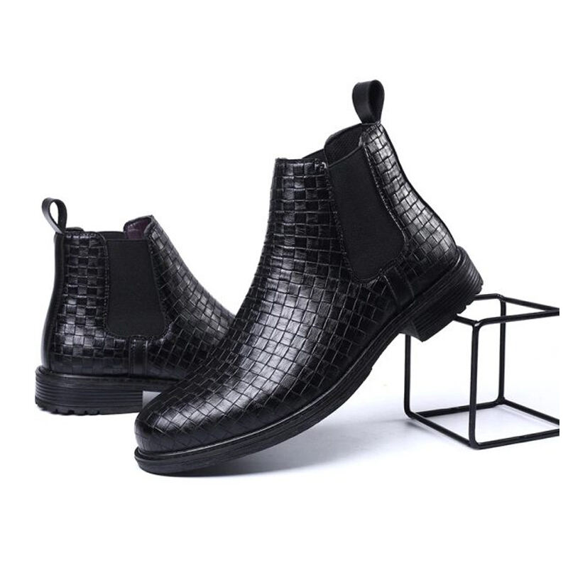 Men's Comfortable and Lightweight Crocodile-Patterned Chelsea Boots