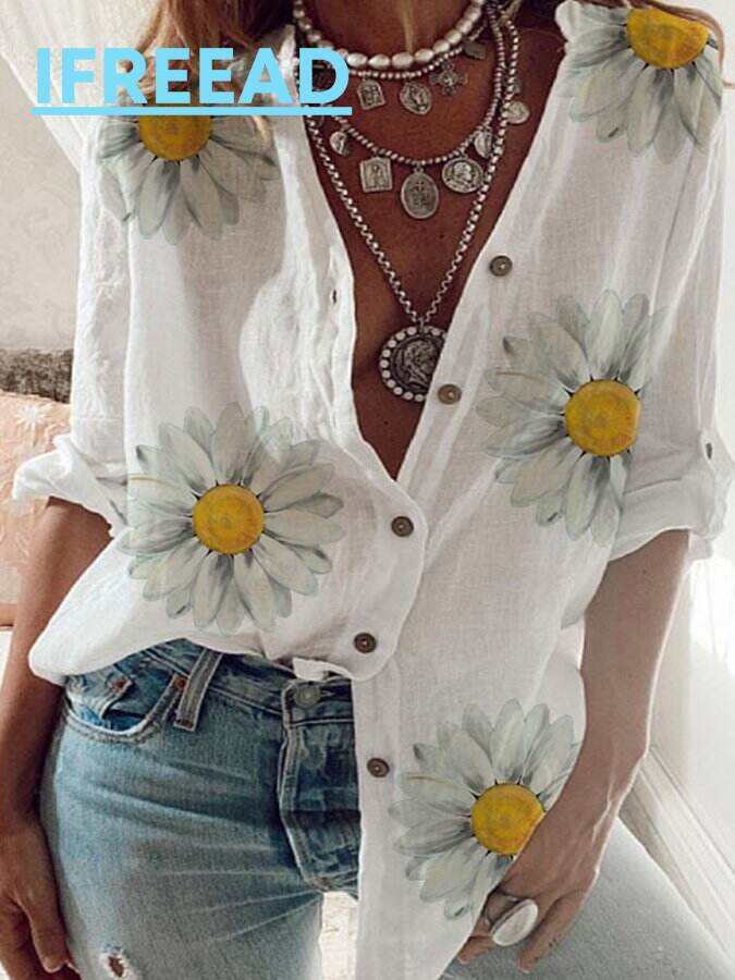 Ladies Daisy Print Shirt