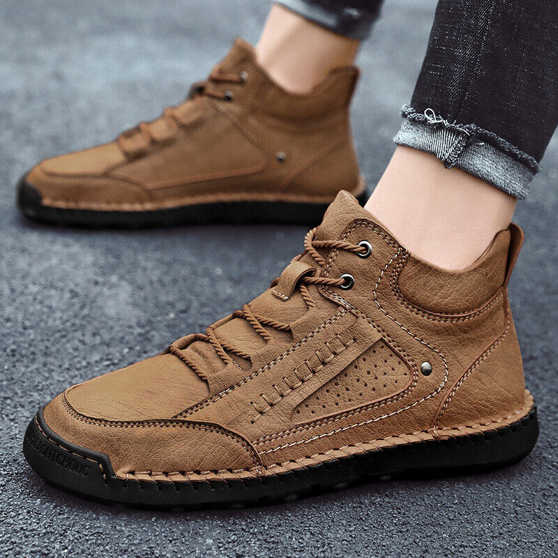 Men's High Quality Genuine Leather Anti-Slip Ankle Boots Orthopedic Boots