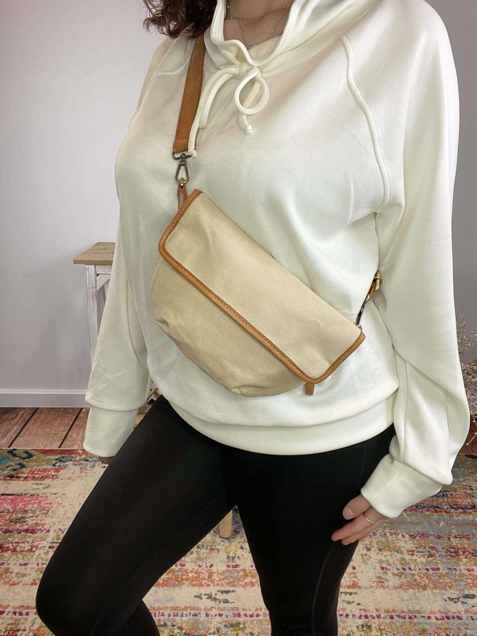 Natural Canvas Sling Belt Bag