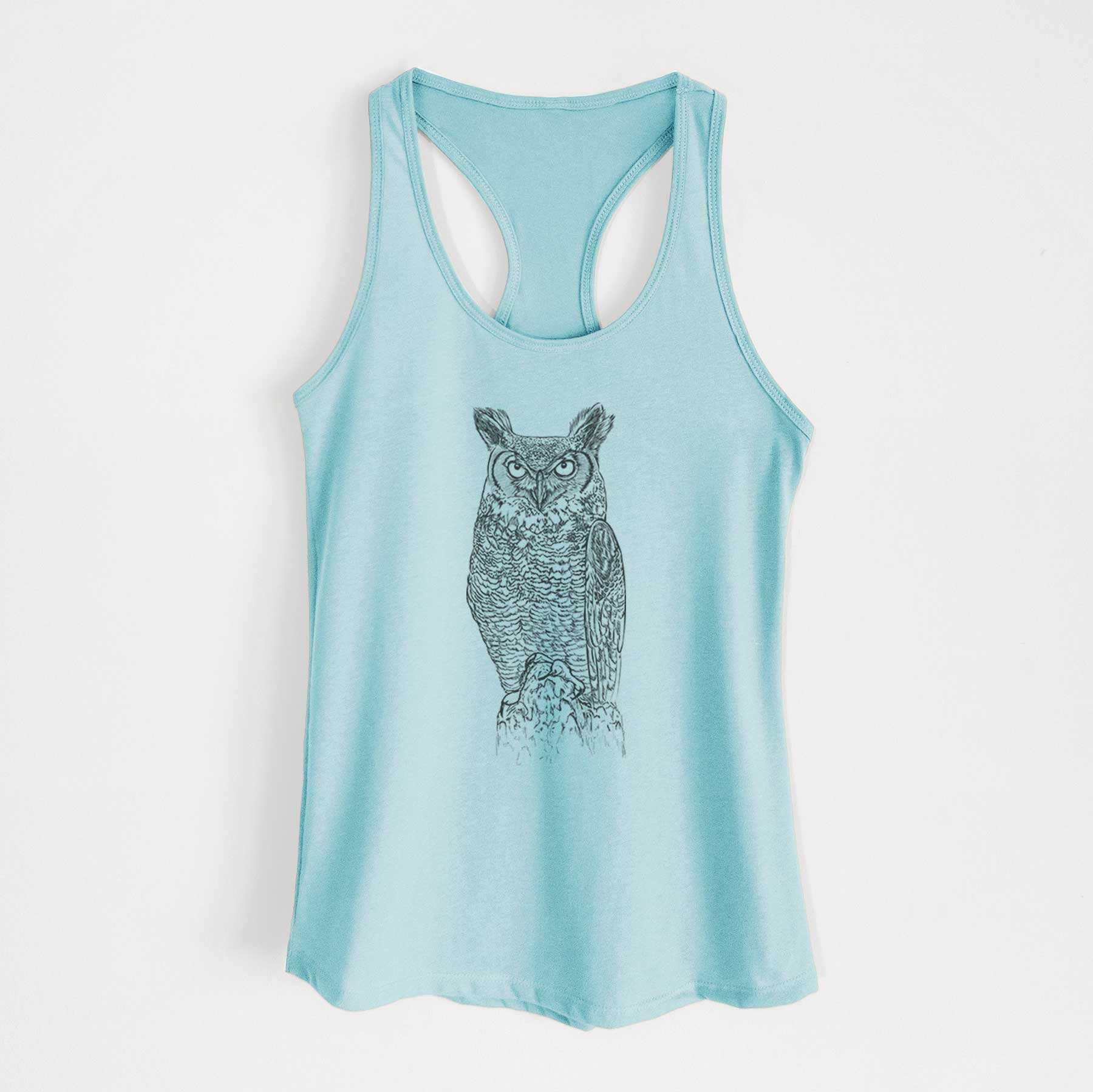 Bubo virginianus - Great Horned Owl - Women's Racerback Tanktop