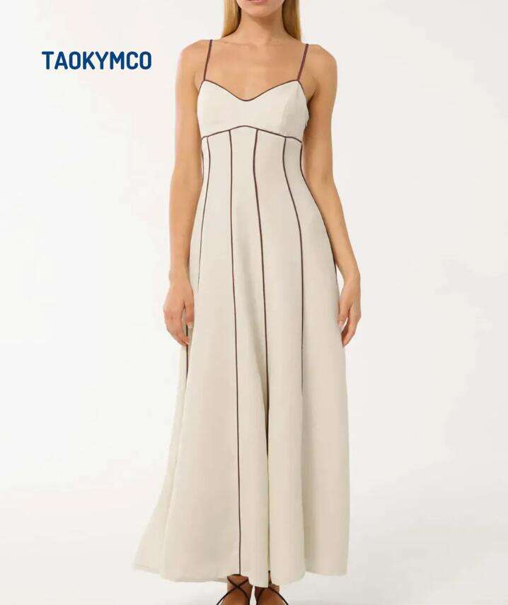 Contrast Detail Midi Dress