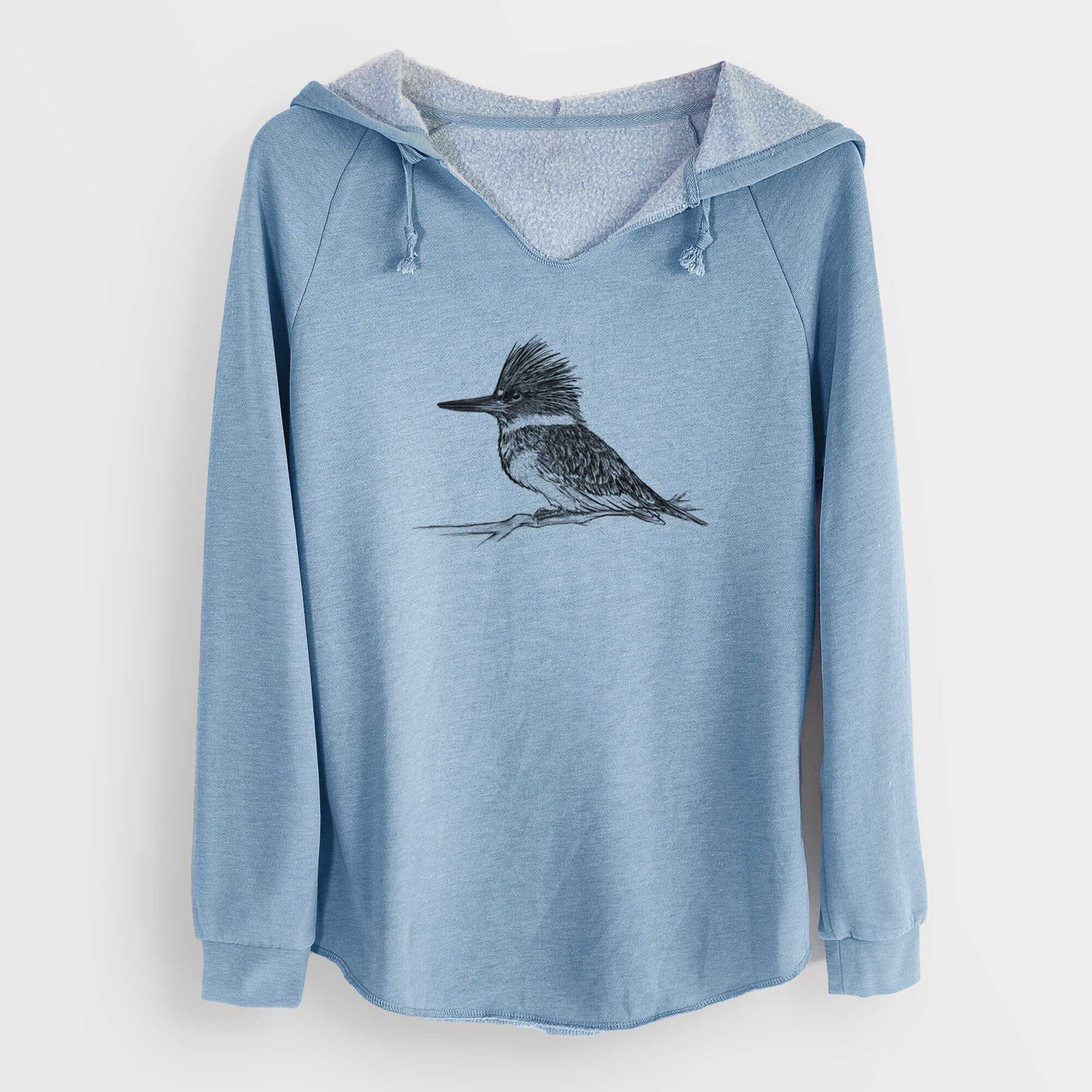 Belted Kingfisher - Megaceryle alcyon - Cali Wave Hooded Sweatshirt
