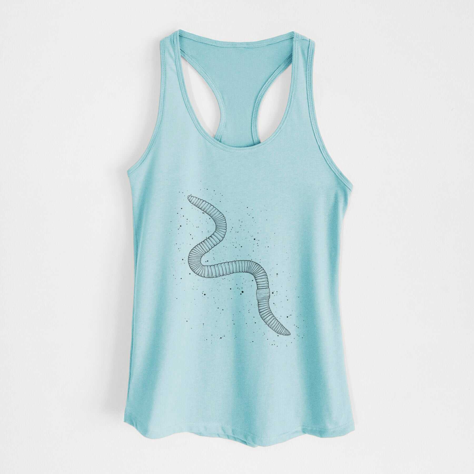 Common Earthworm - Nightcrawler - Lumbricus terrestris - Women's Racerback Tanktop